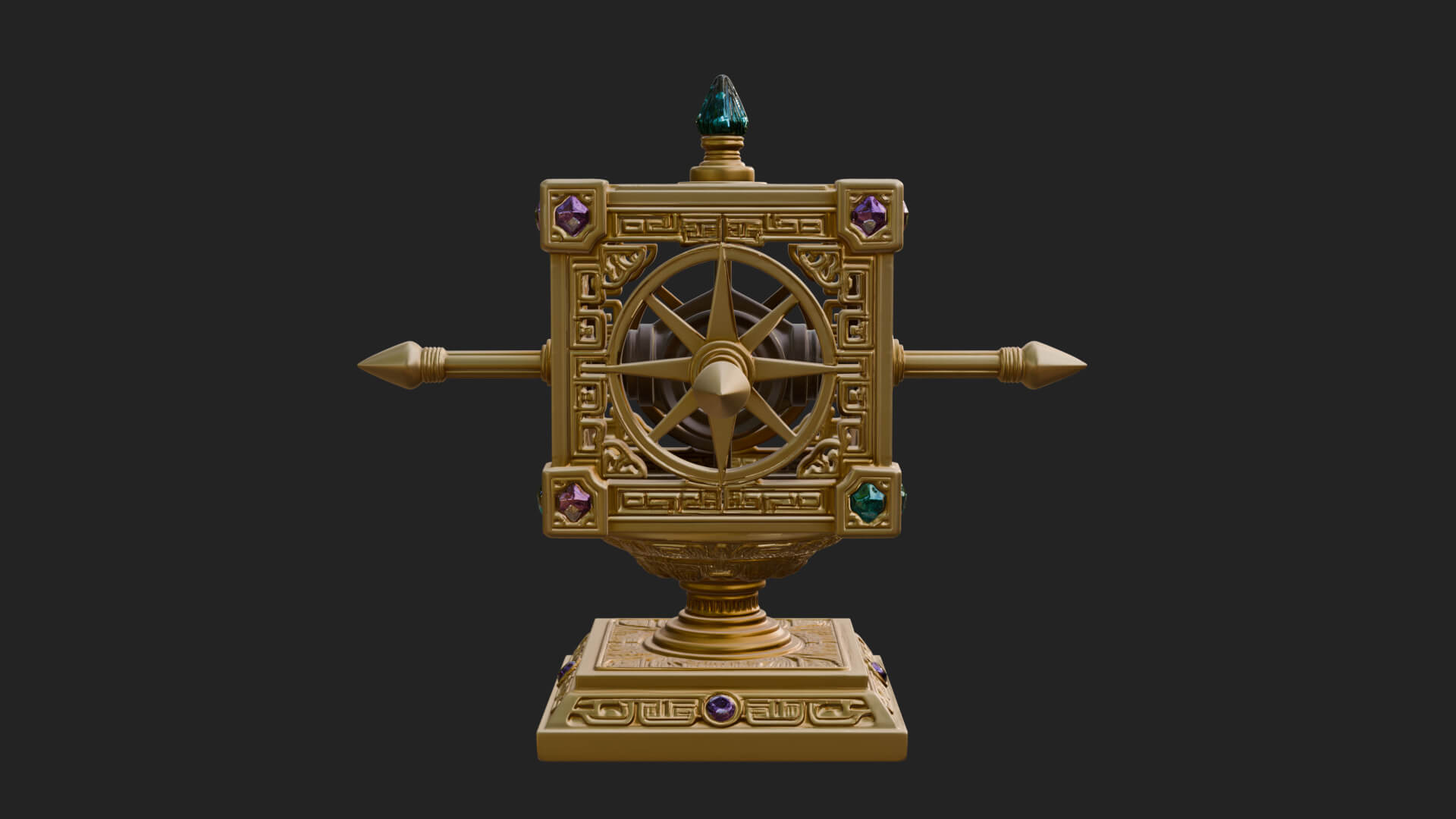 Gilded Prayer Wheel Model Design 3 3D Print Model 3D Model