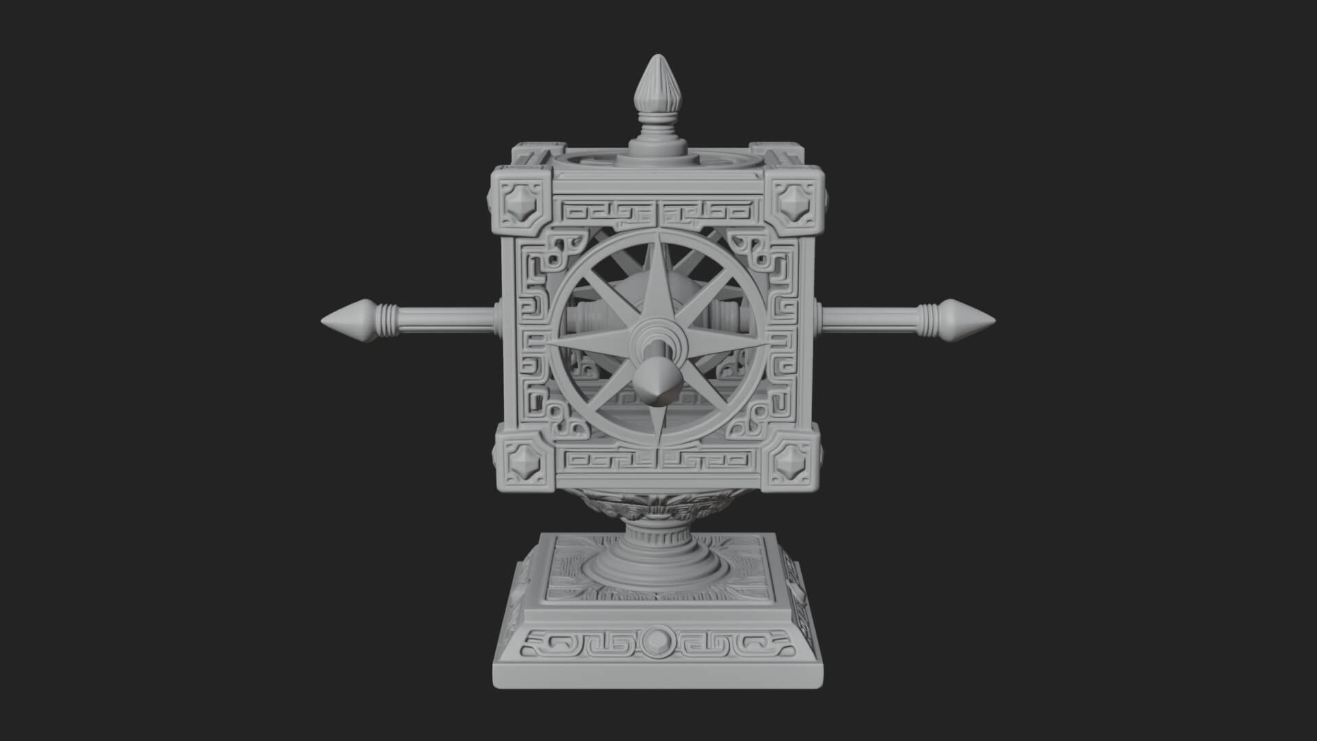 Gilded Prayer Wheel Model Design 3 3D Print Model 3D Model