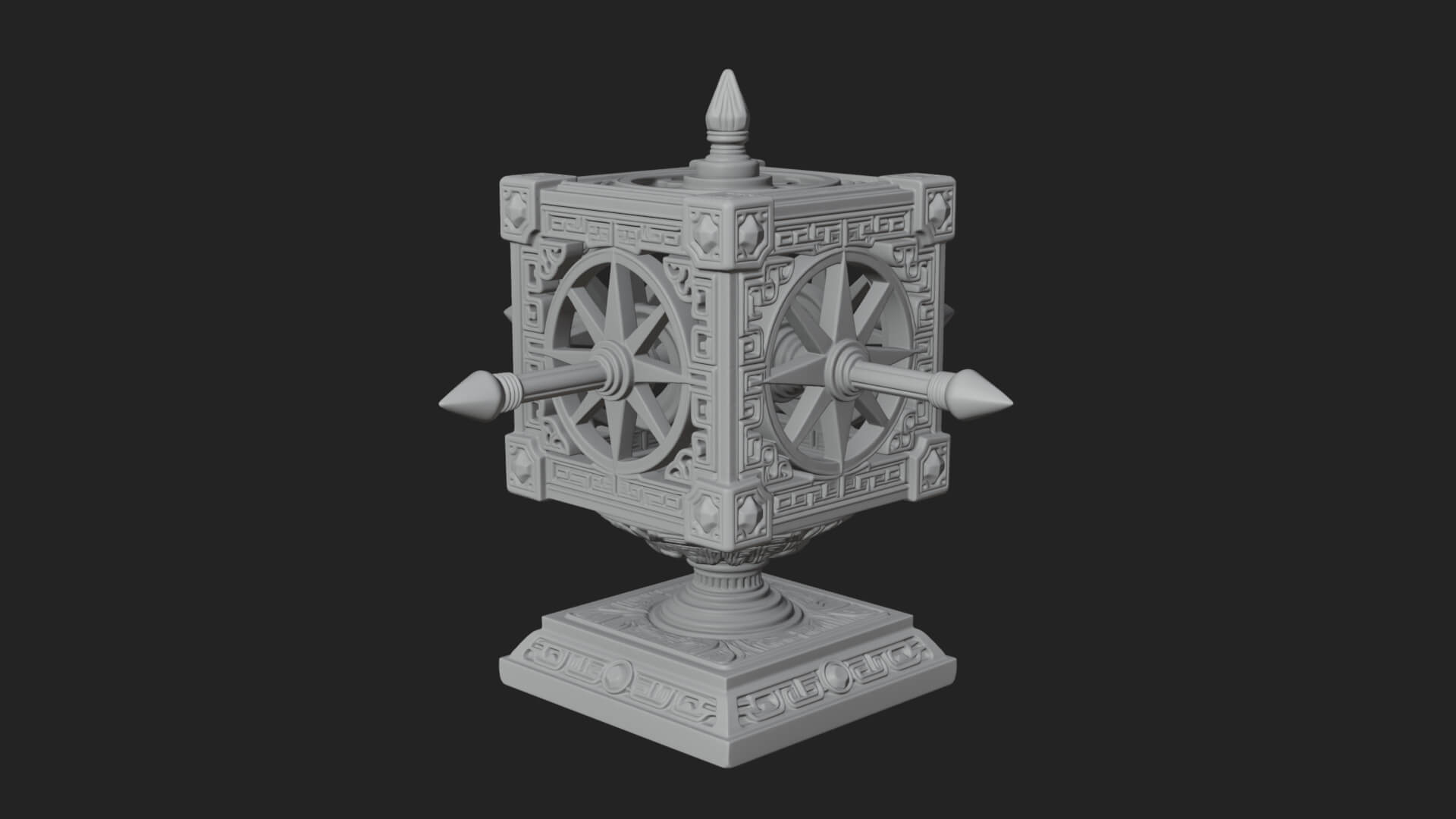 Gilded Prayer Wheel Model Design 3 3D Print Model 3D Model