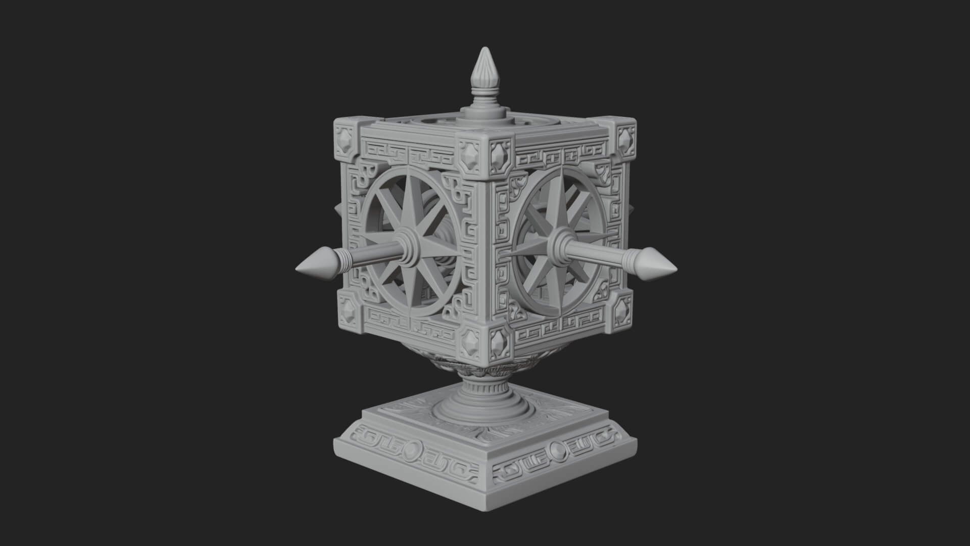 Gilded Prayer Wheel Model Design 3 3D Print Model 3D Model