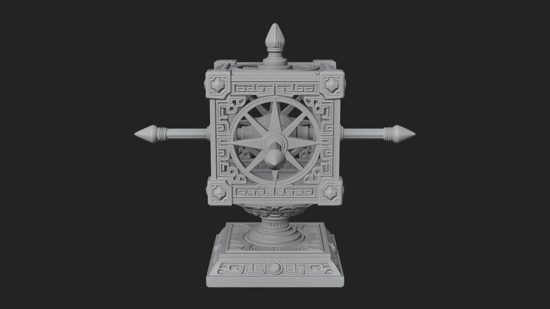 Gilded Prayer Wheel Model Design 3 3D Print Model 3D Model