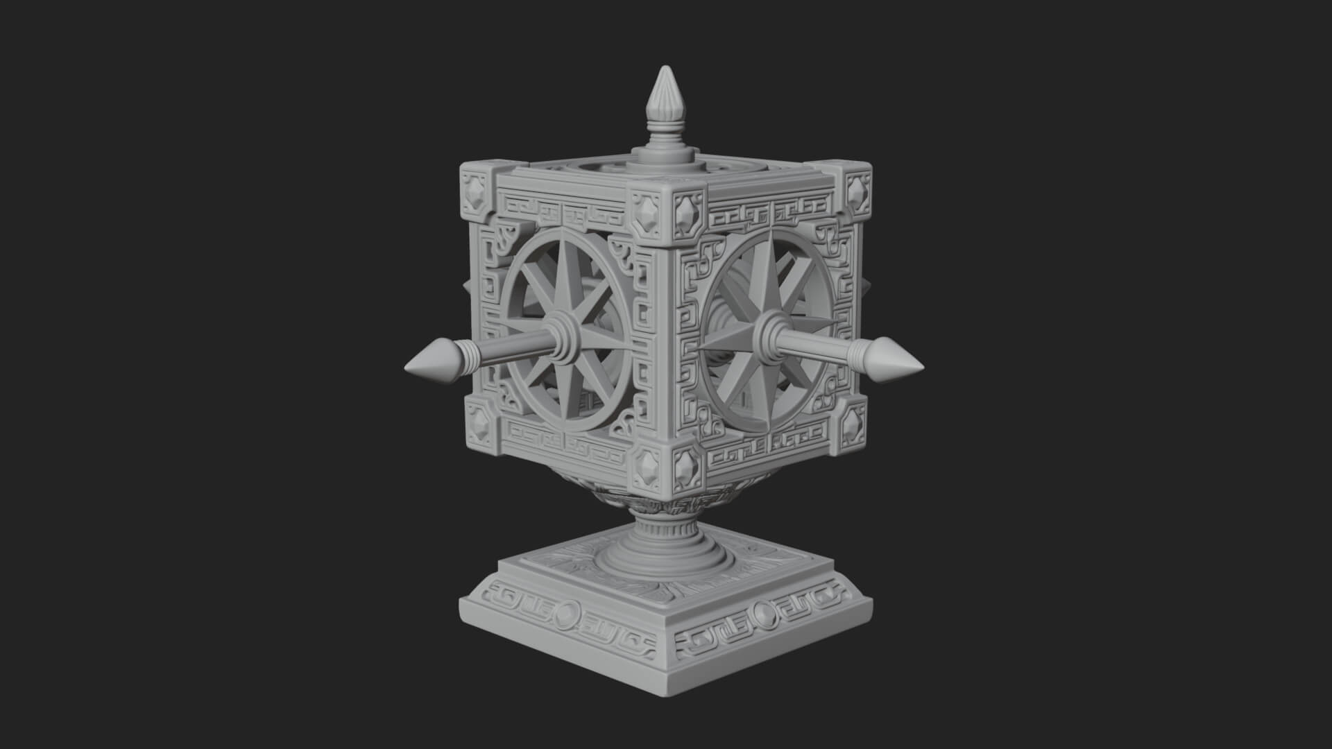 Gilded Prayer Wheel Model Design 3 3D Print Model 3D Model