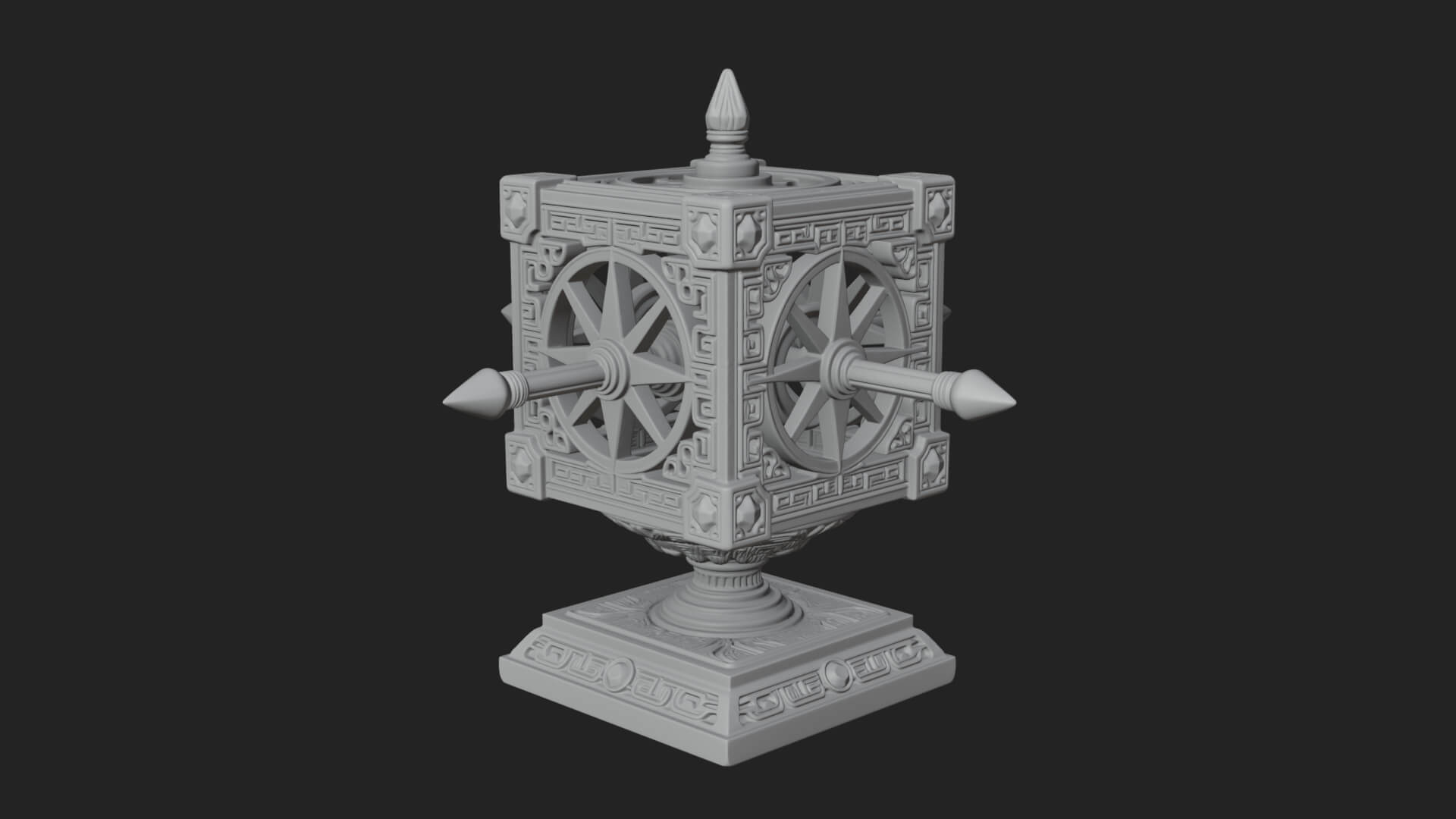 Gilded Prayer Wheel Model Design 3 3D Print Model 3D Model