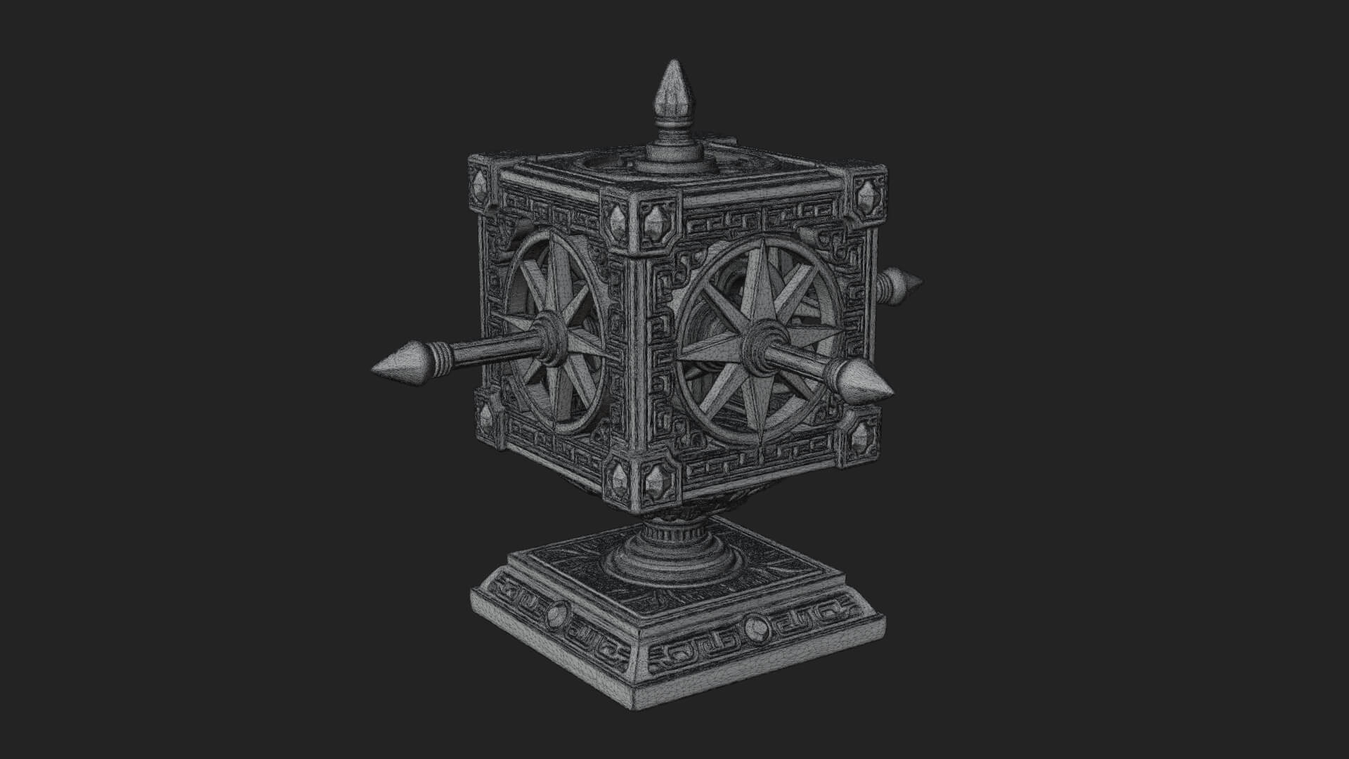 Gilded Prayer Wheel Model Design 3 3D Print Model 3D Model