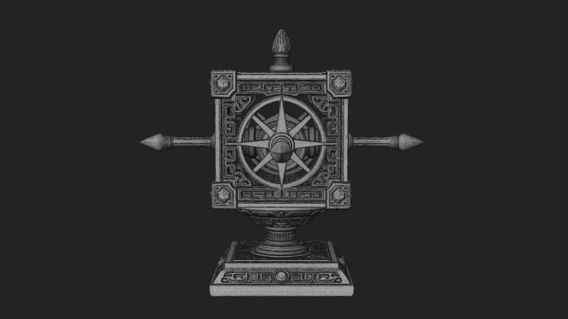 Gilded Prayer Wheel Model Design 3 3D Print Model 3D Model