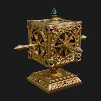Gilded Prayer Wheel Model Design 3 3D Print Model