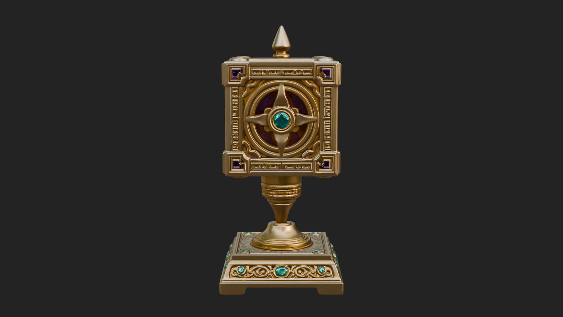 Gilded Prayer Wheel Model Design 4 3D Print Model 3D Model
