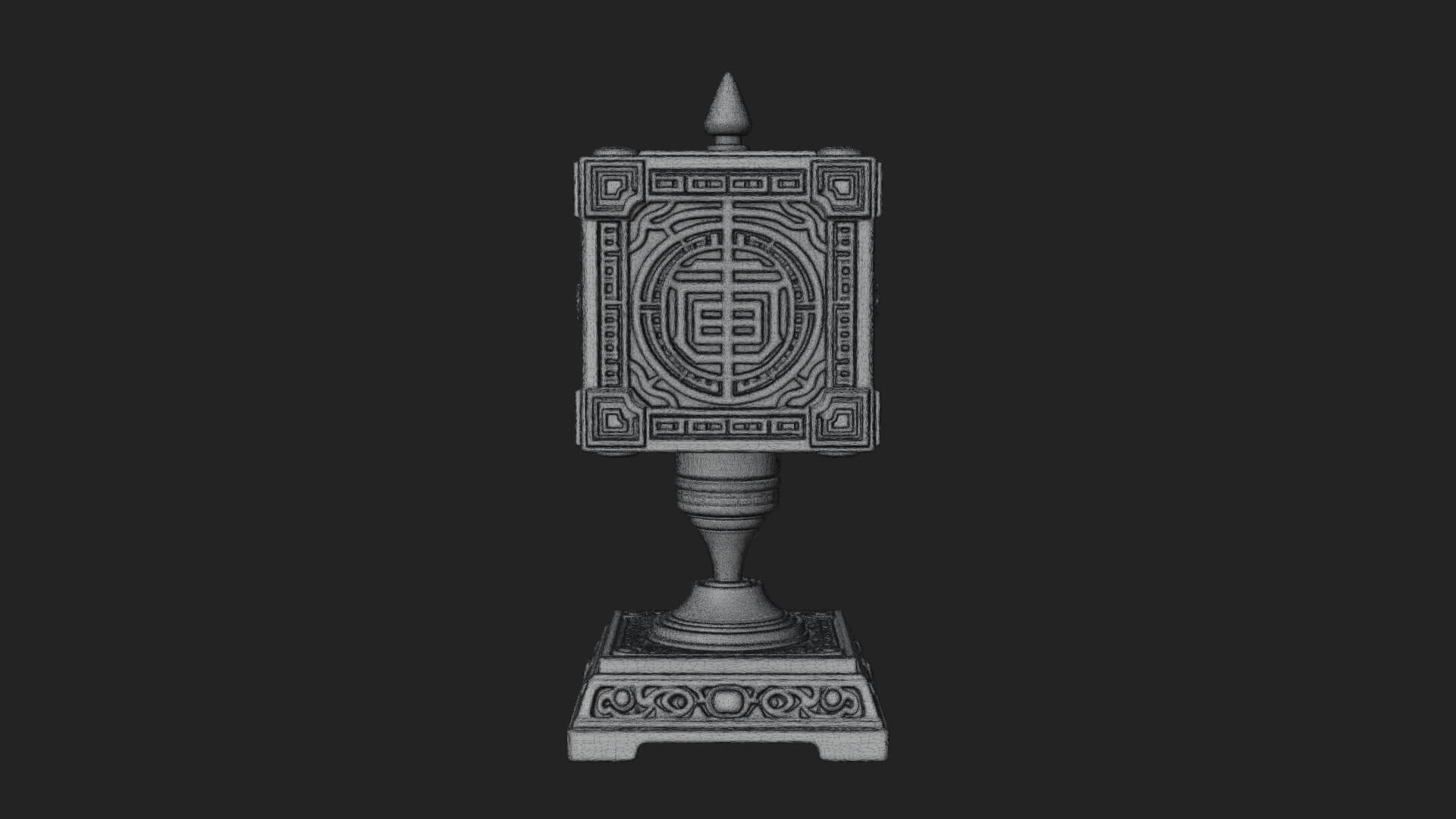 Gilded Prayer Wheel Model Design 4 3D Print Model 3D Model