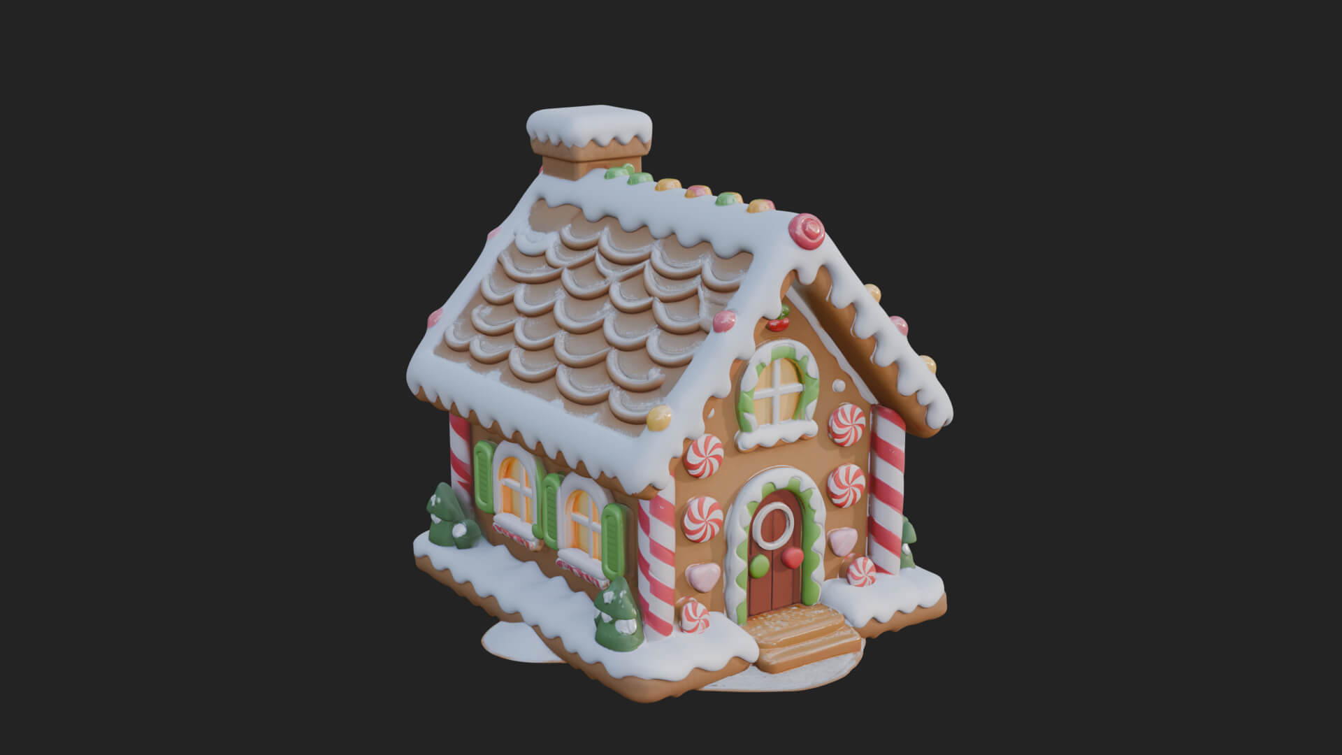 Gingerbread Candy House Design 1 3D Print Model 3D Model