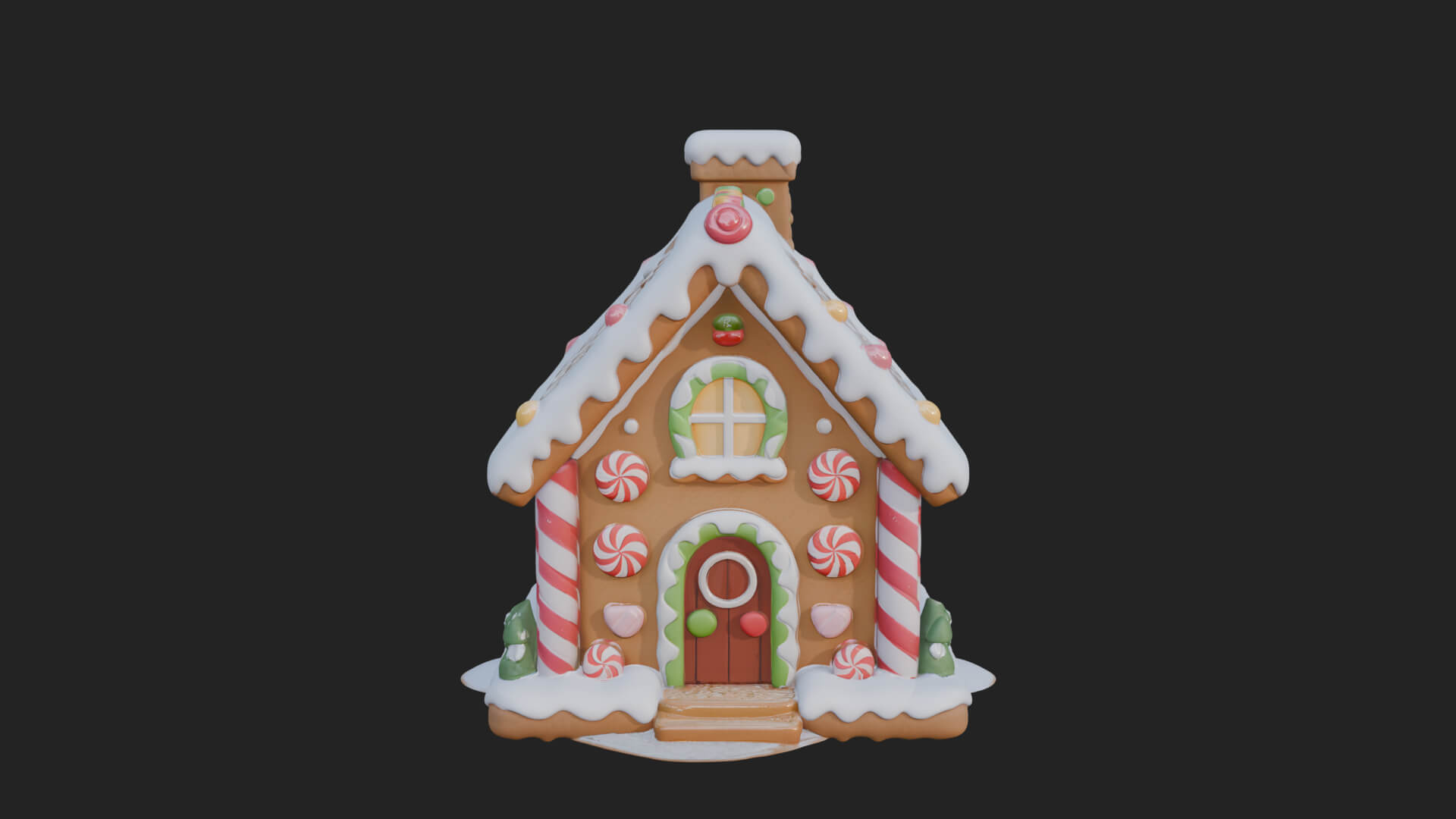 Gingerbread Candy House Design 1 3D Print Model 3D Model