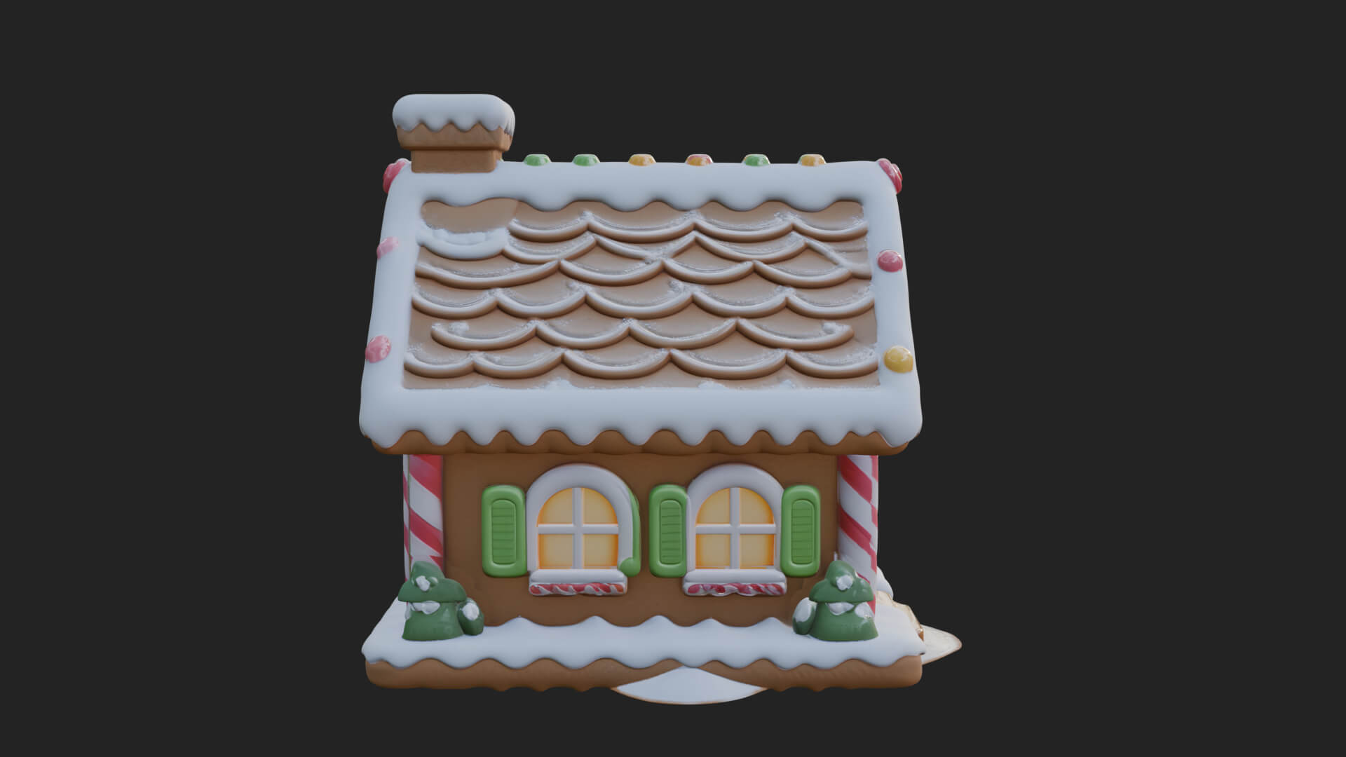 Gingerbread Candy House Design 1 3D Print Model 3D Model