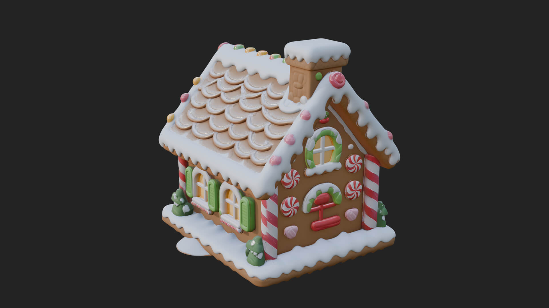 Gingerbread Candy House Design 1 3D Print Model 3D Model