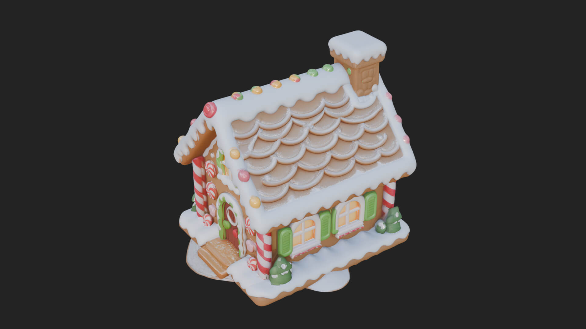 Gingerbread Candy House Design 1 3D Print Model 3D Model