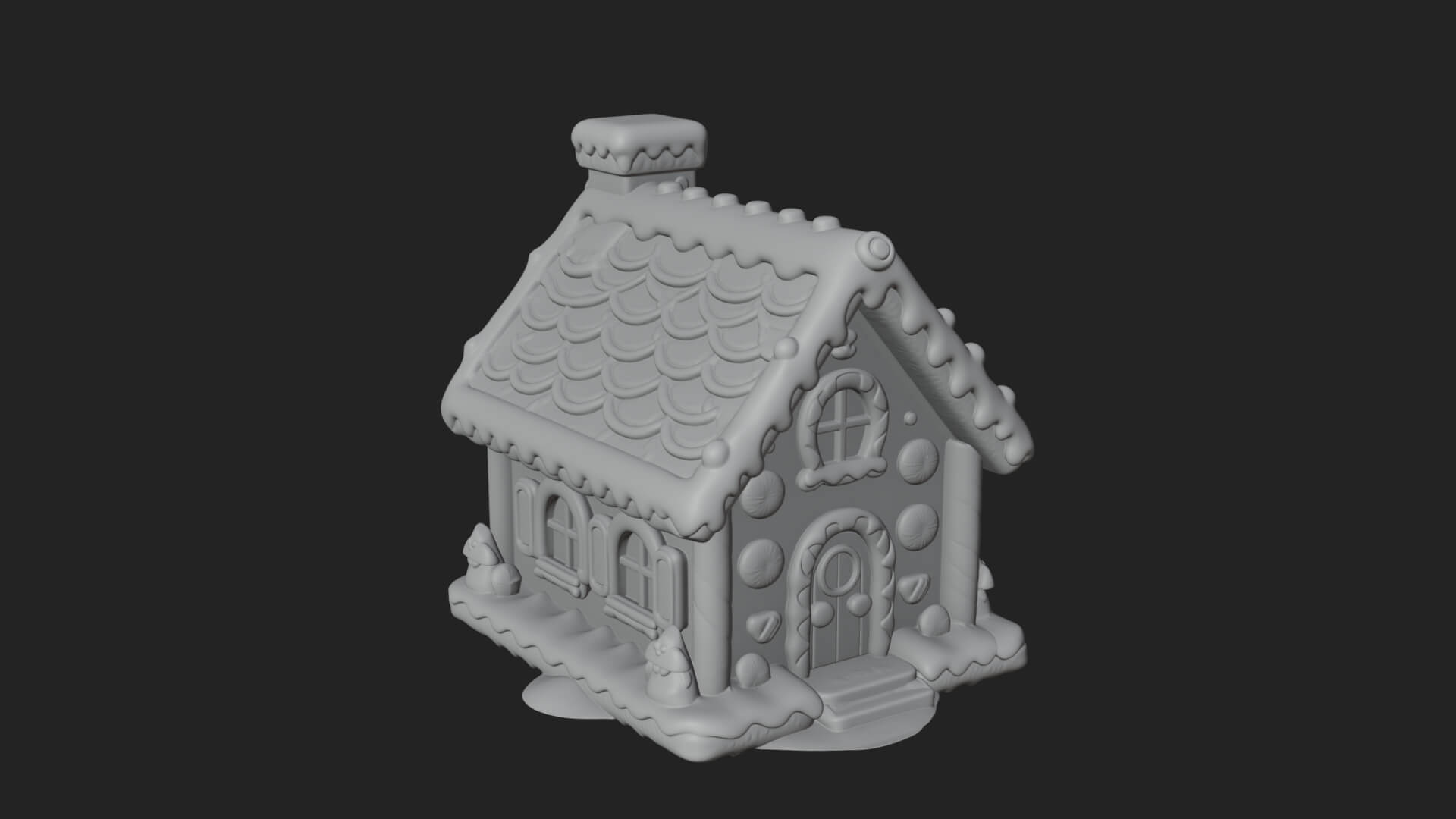 Gingerbread Candy House Design 1 3D Print Model 3D Model