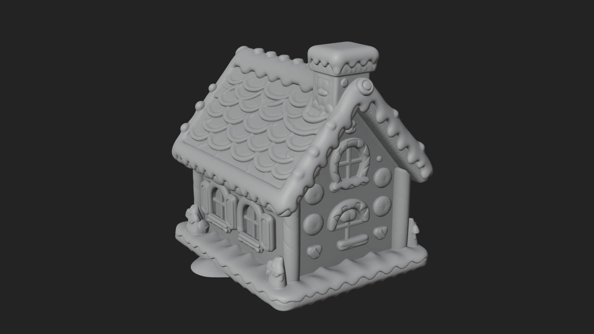 Gingerbread Candy House Design 1 3D Print Model 3D Model