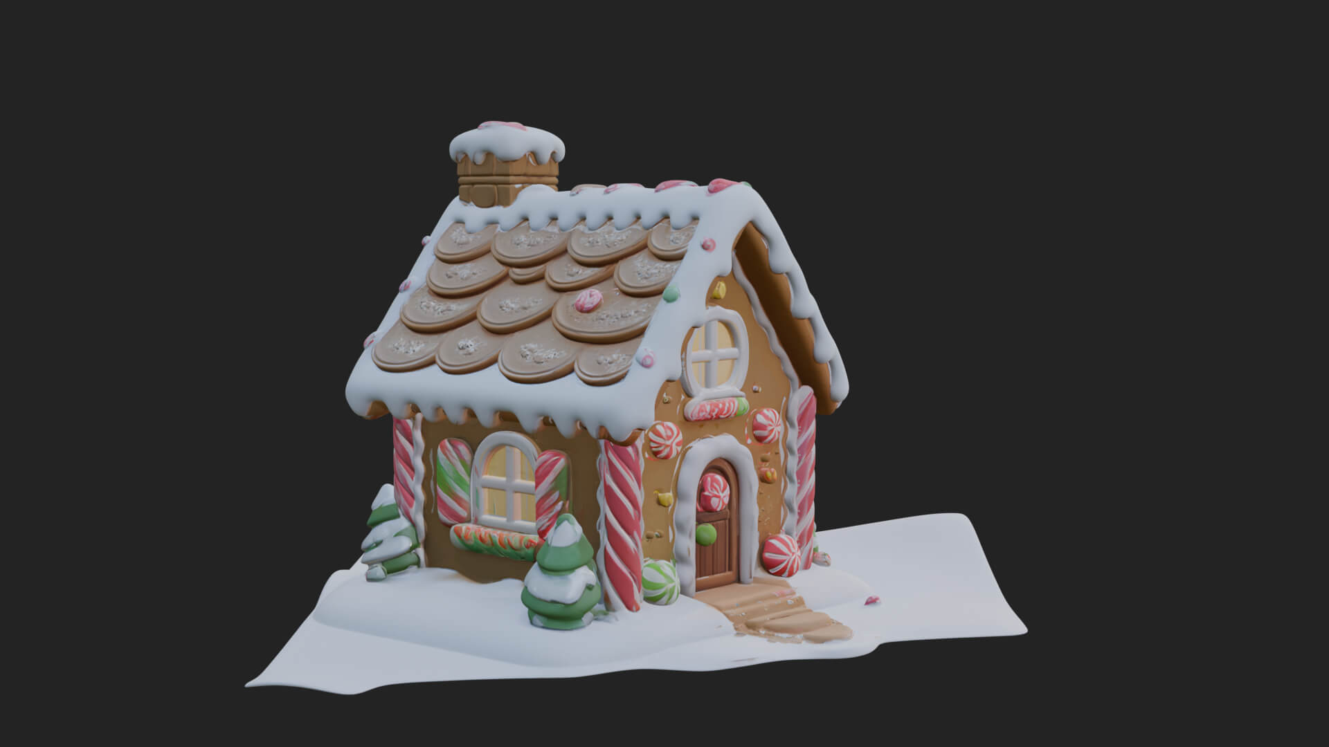 Gingerbread Candy House Design 2 3D Print Model 3D Model