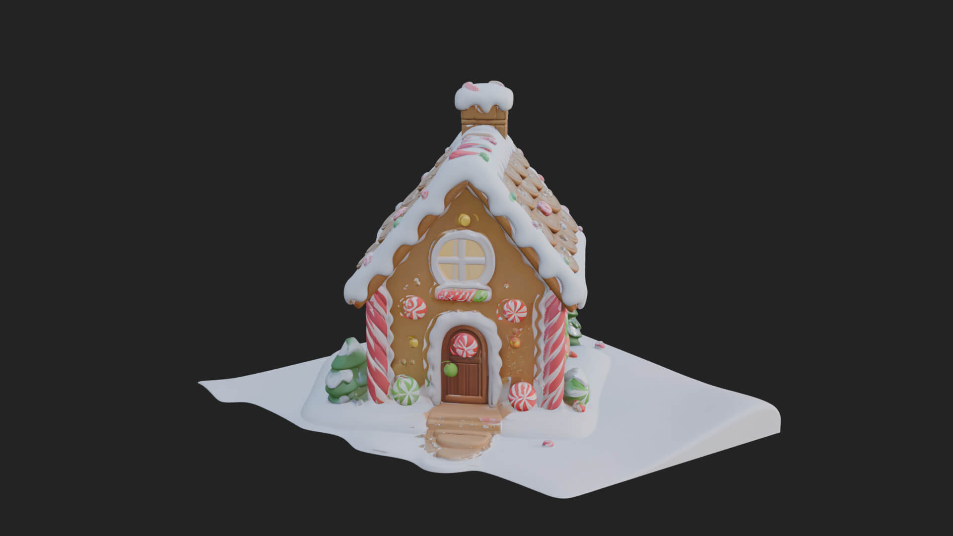 Gingerbread Candy House Design 2 3D Print Model 3D Model