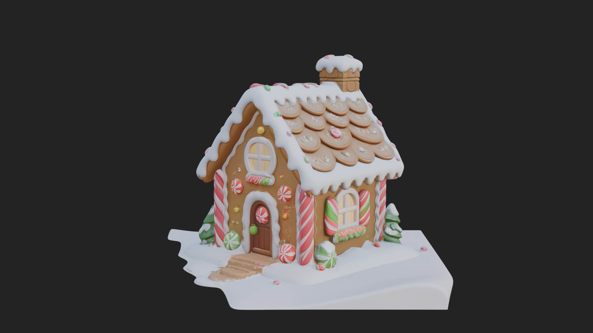 Gingerbread Candy House Design 2 3D Print Model 3D Model