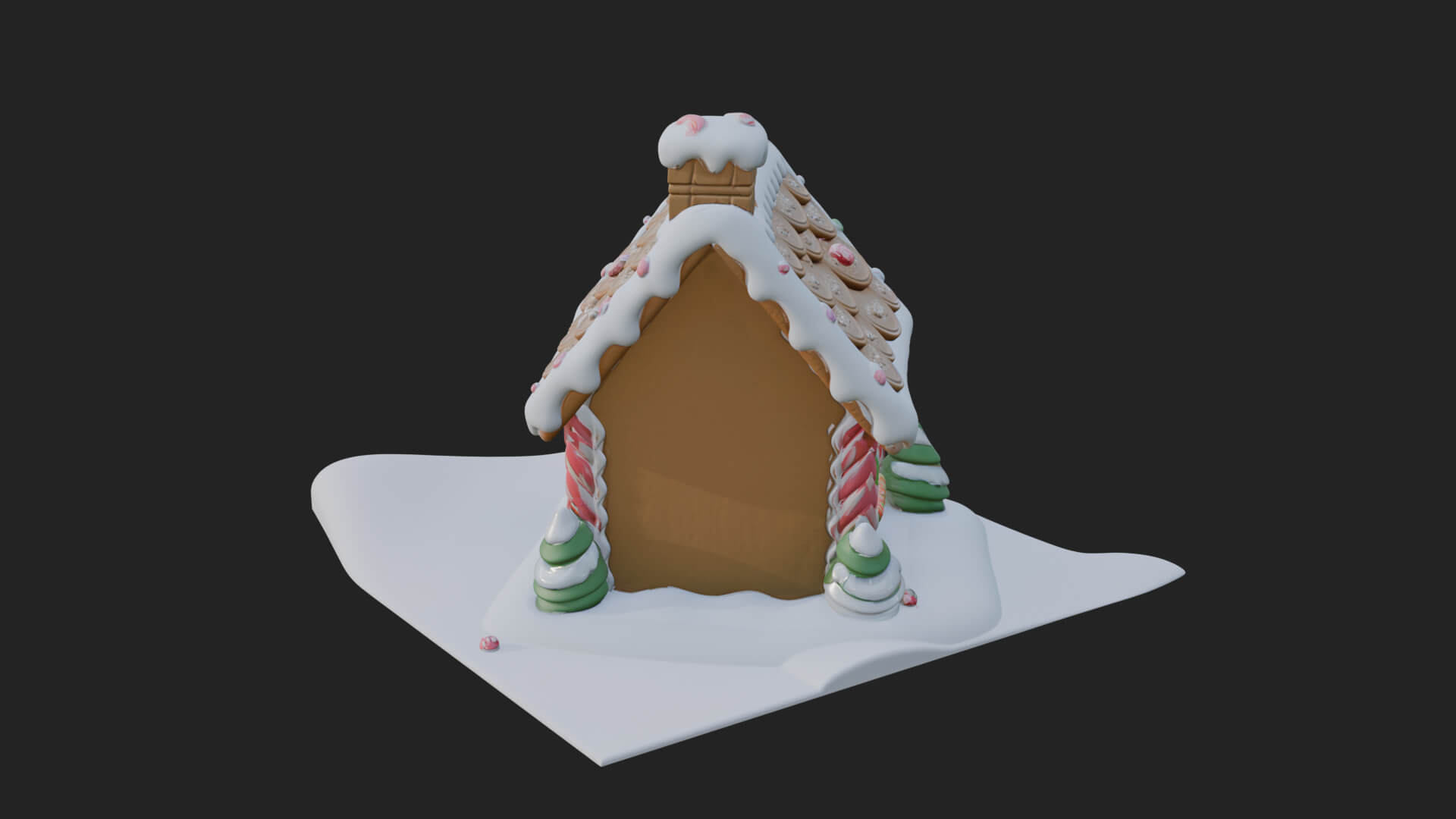 Gingerbread Candy House Design 2 3D Print Model 3D Model