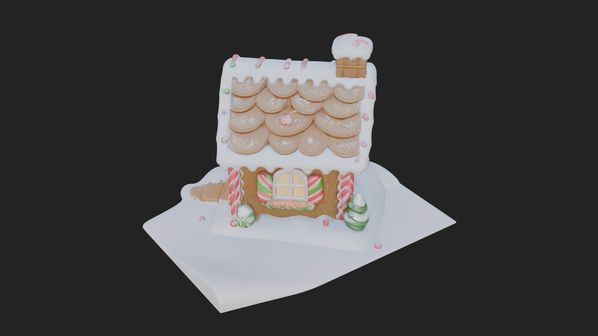 Gingerbread Candy House Design 2 3D Print Model 3D Model