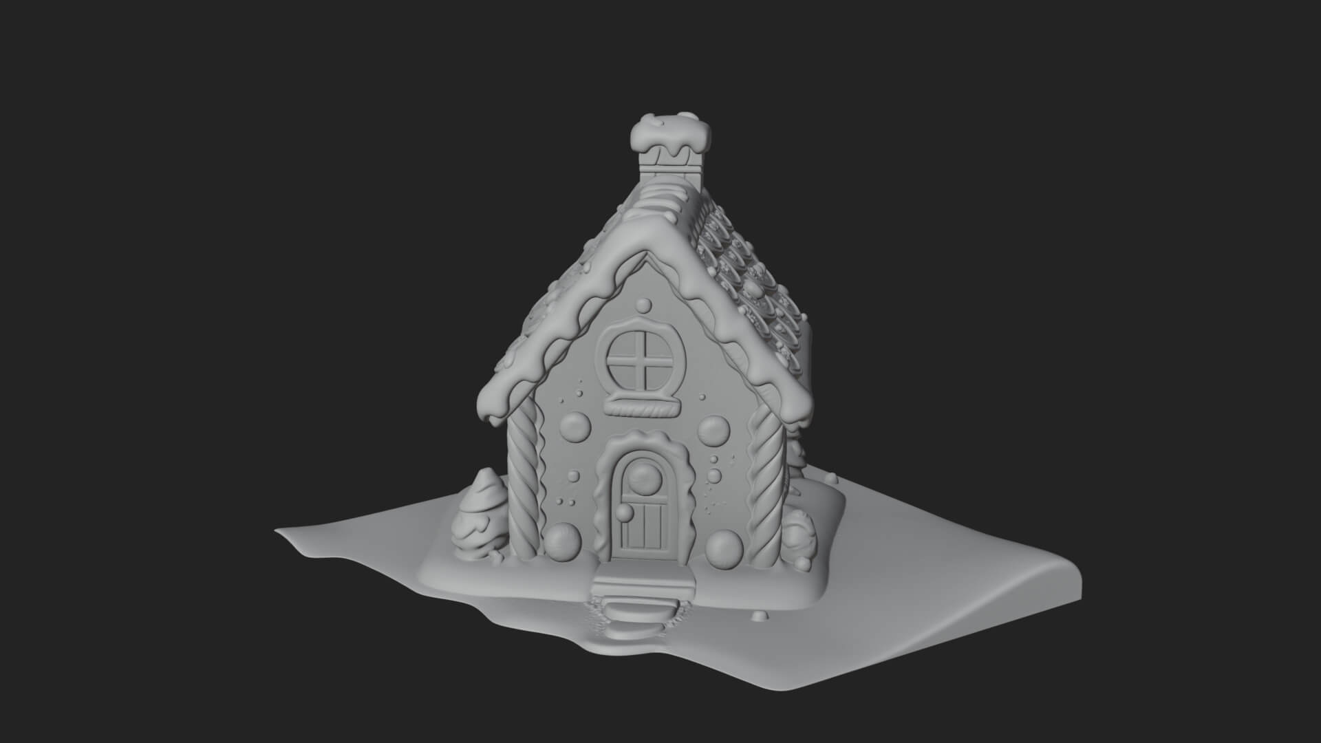 Gingerbread Candy House Design 2 3D Print Model 3D Model