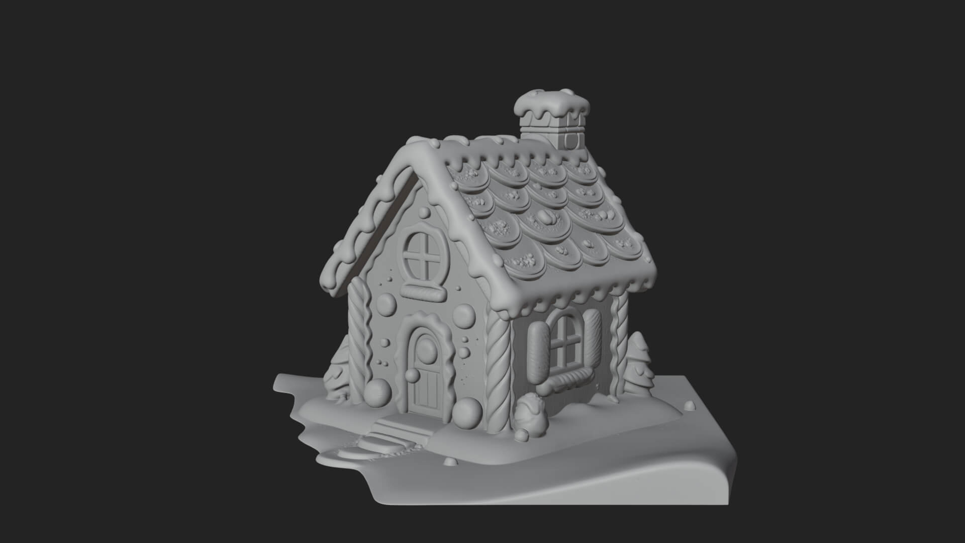 Gingerbread Candy House Design 2 3D Print Model 3D Model