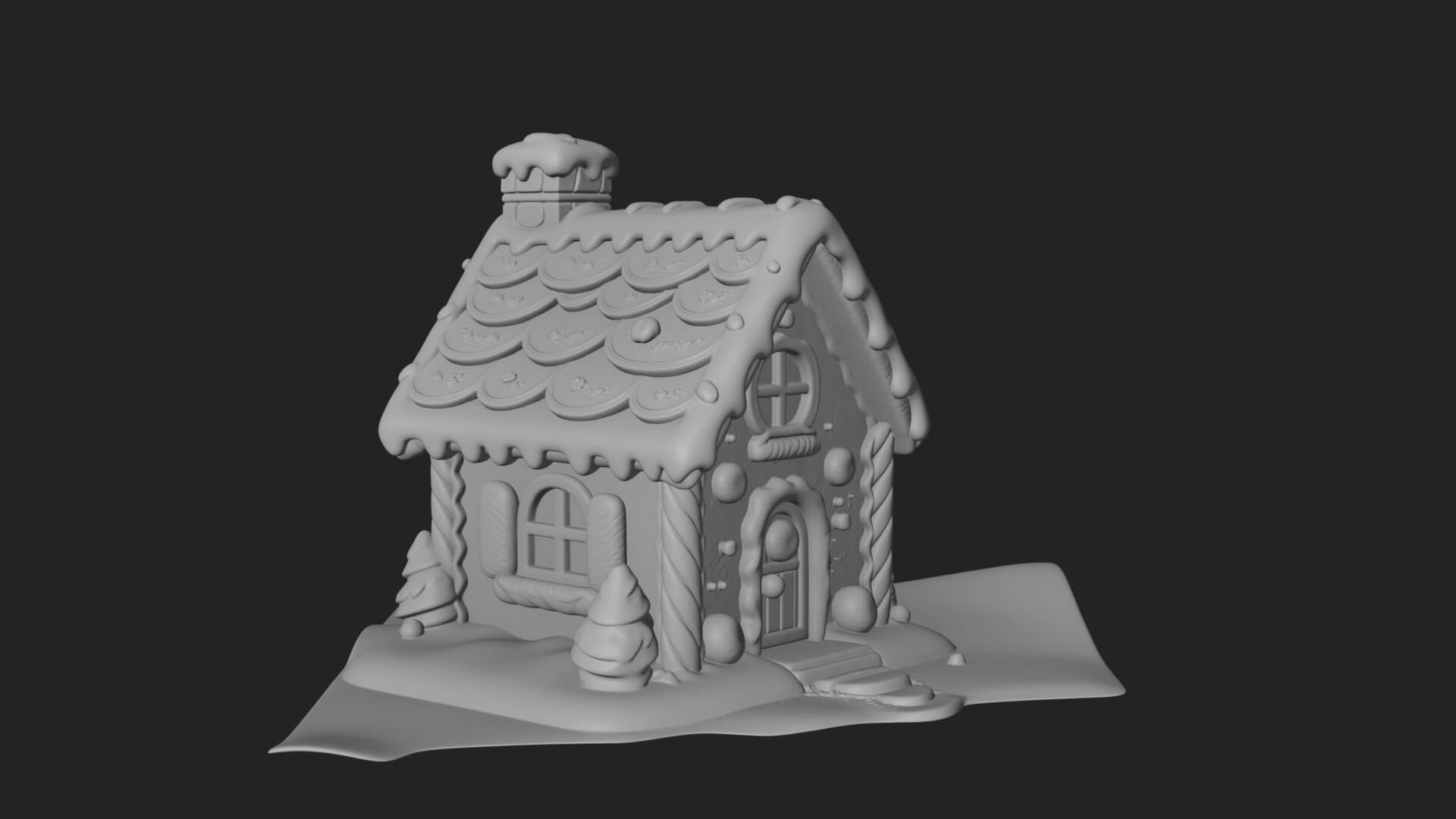 Gingerbread Candy House Design 2 3D Print Model 3D Model
