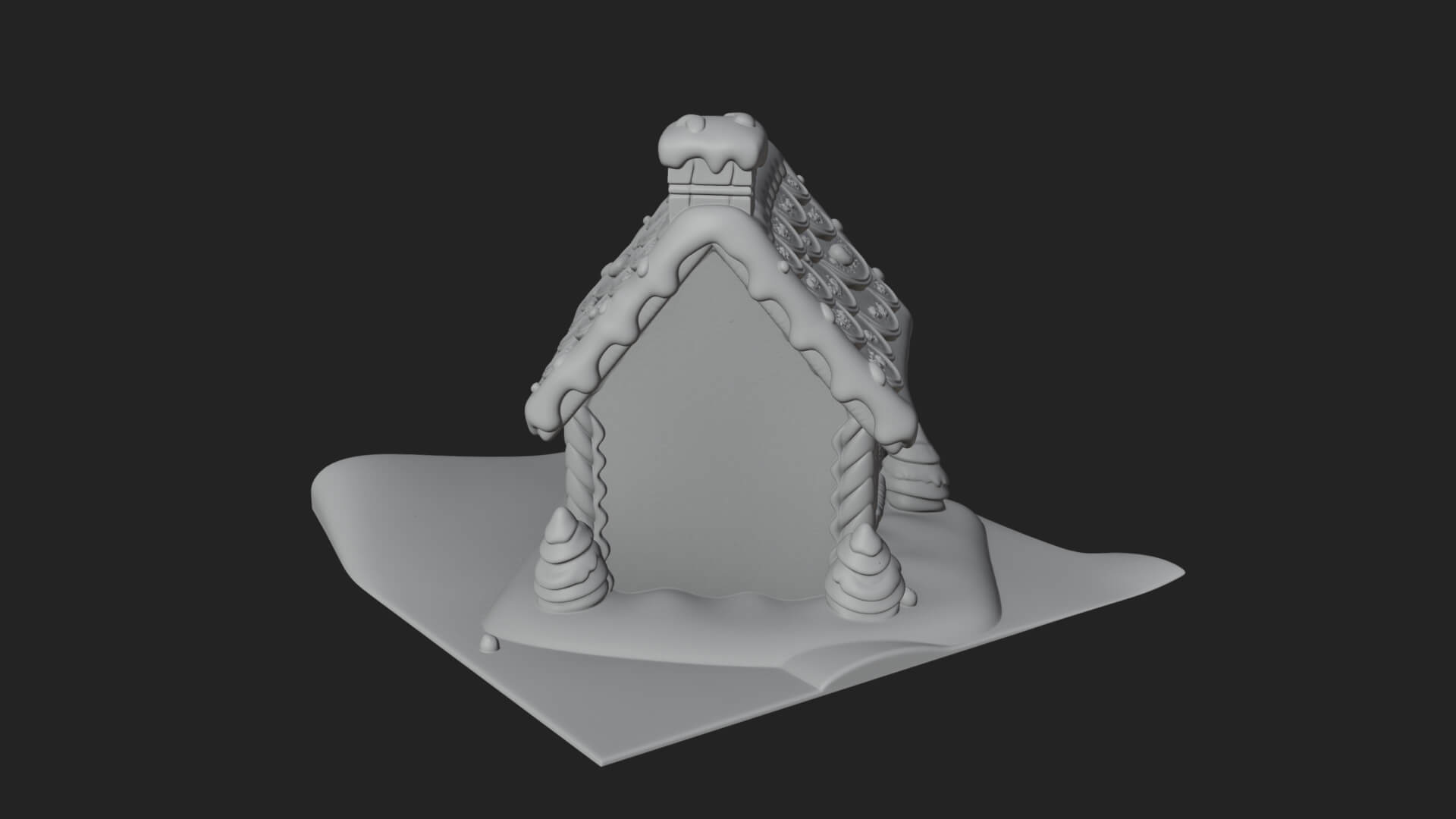 Gingerbread Candy House Design 2 3D Print Model 3D Model