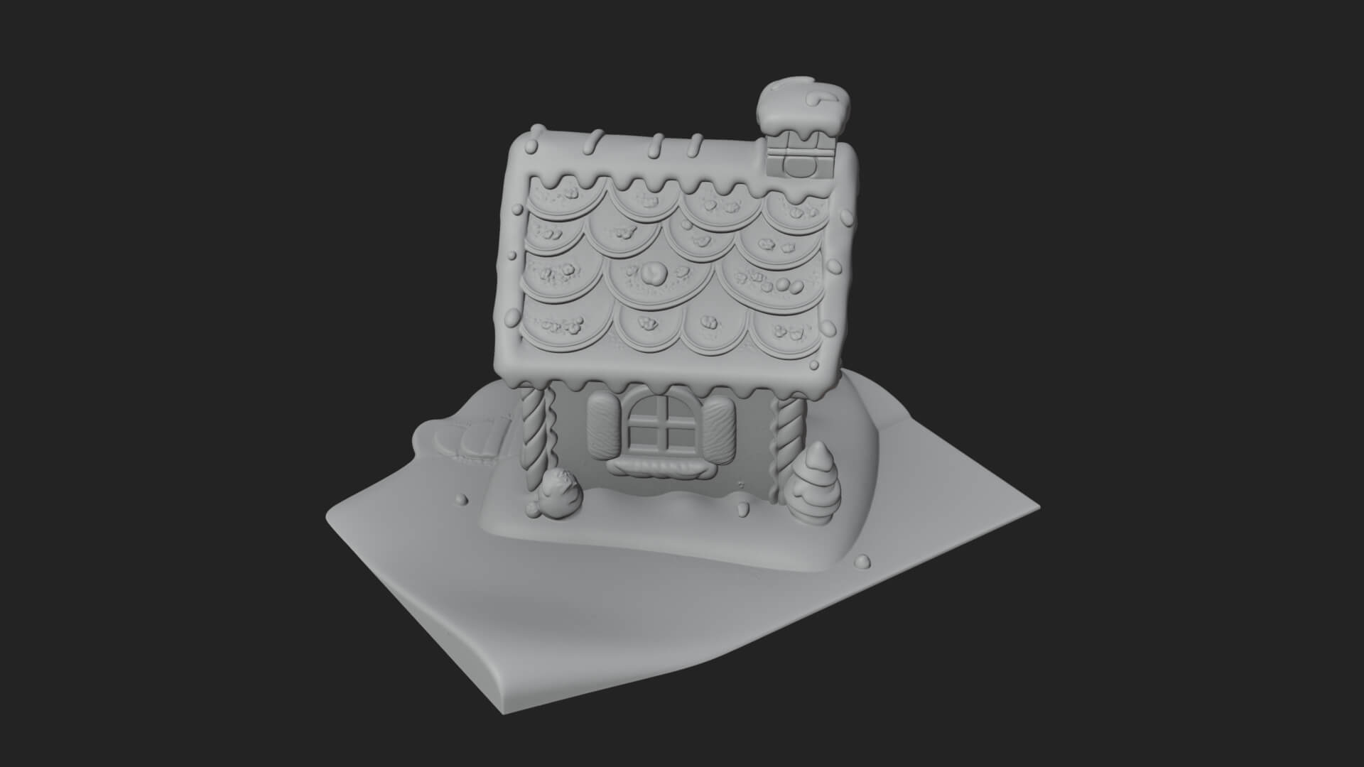 Gingerbread Candy House Design 2 3D Print Model 3D Model