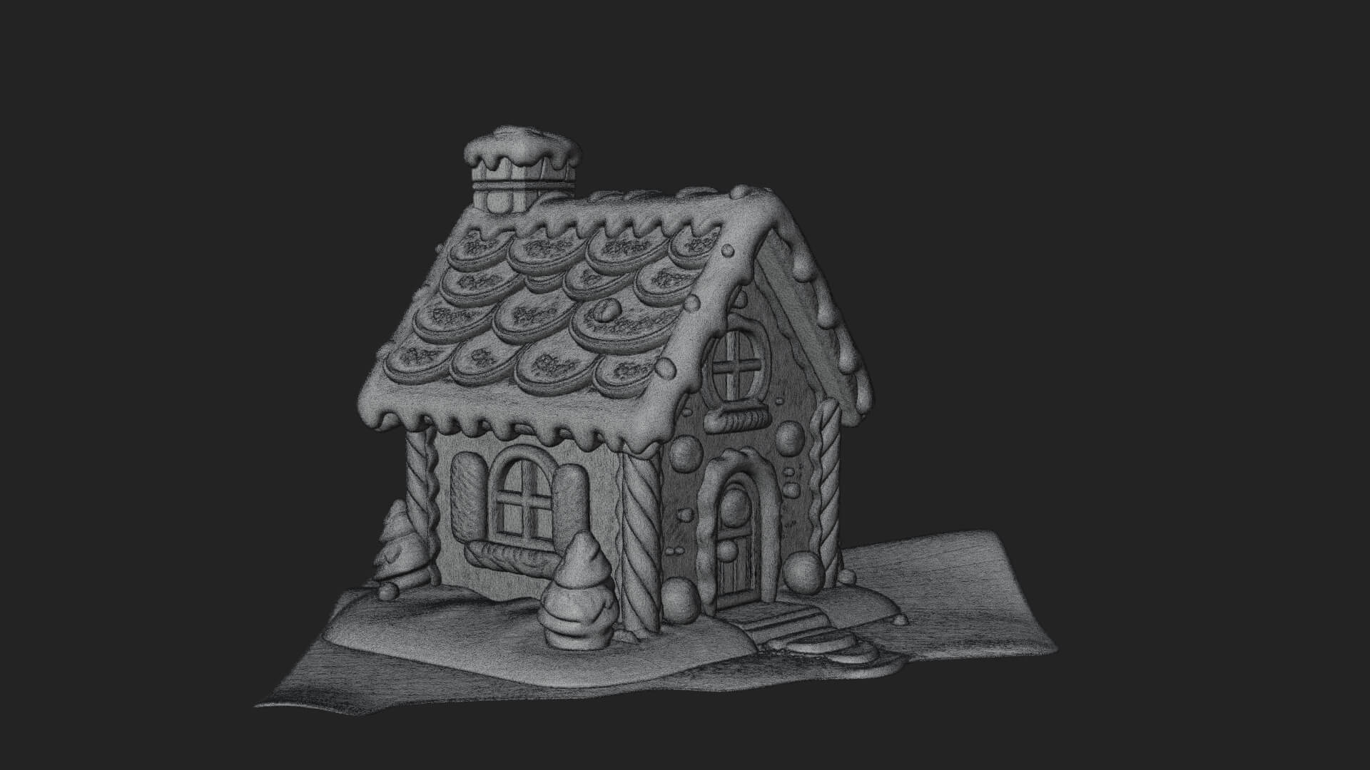Gingerbread Candy House Design 2 3D Print Model 3D Model