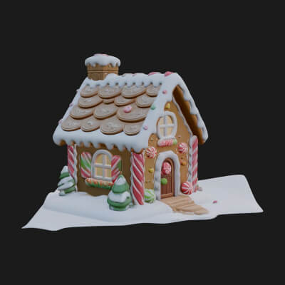 Gingerbread Candy House Design 2 3D Print Model