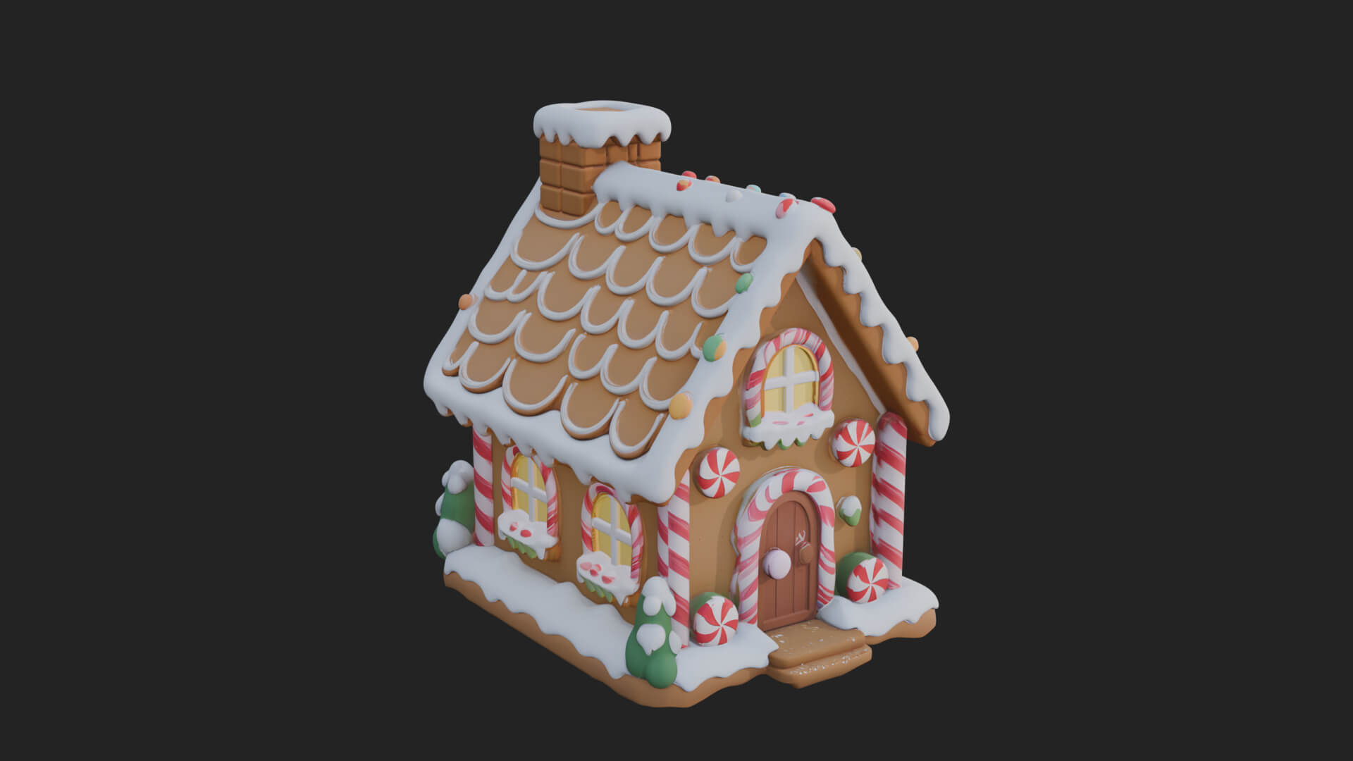 Gingerbread Candy House Design 3 3D Print Model 3D Model