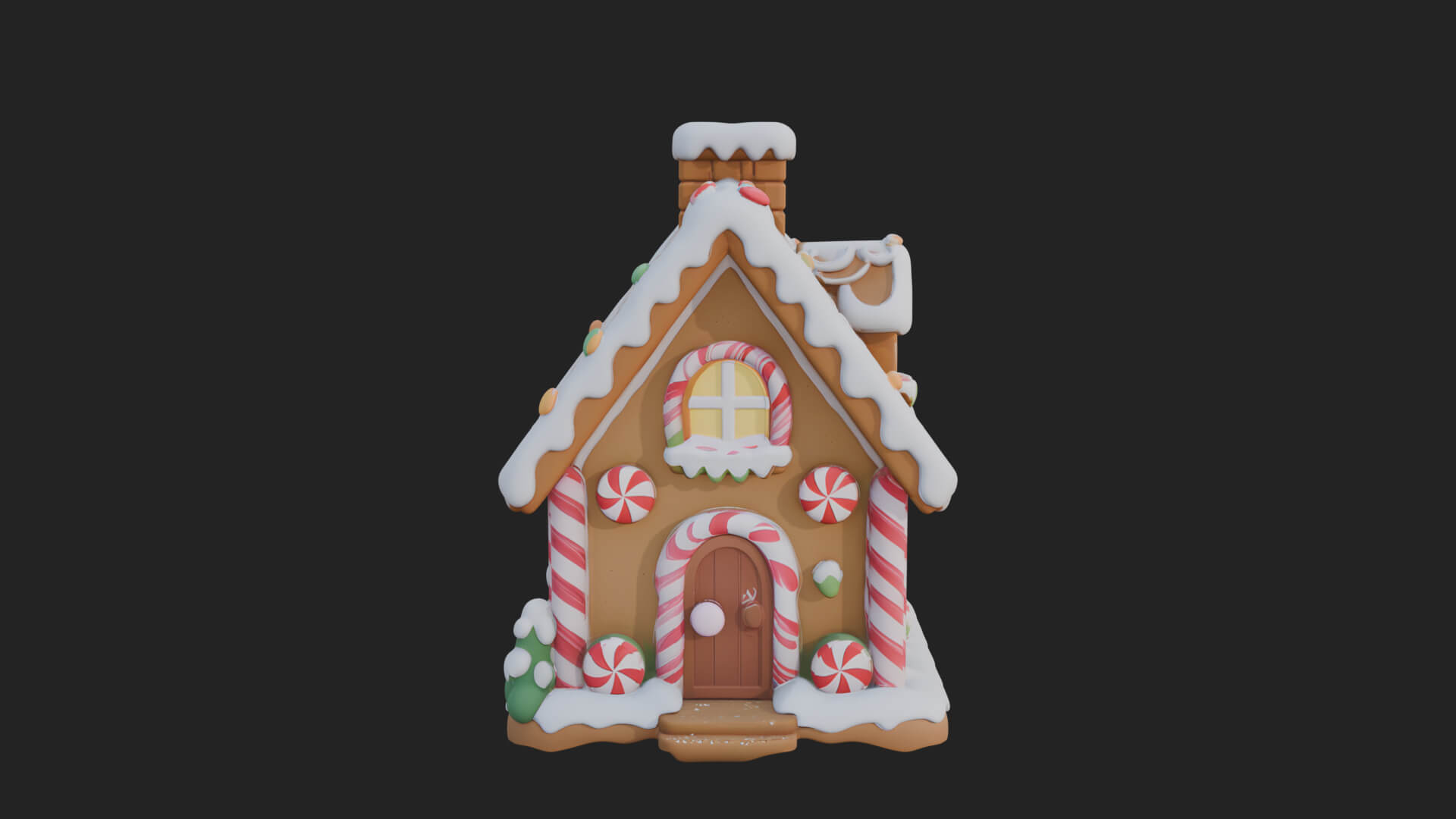 Gingerbread Candy House Design 3 3D Print Model 3D Model