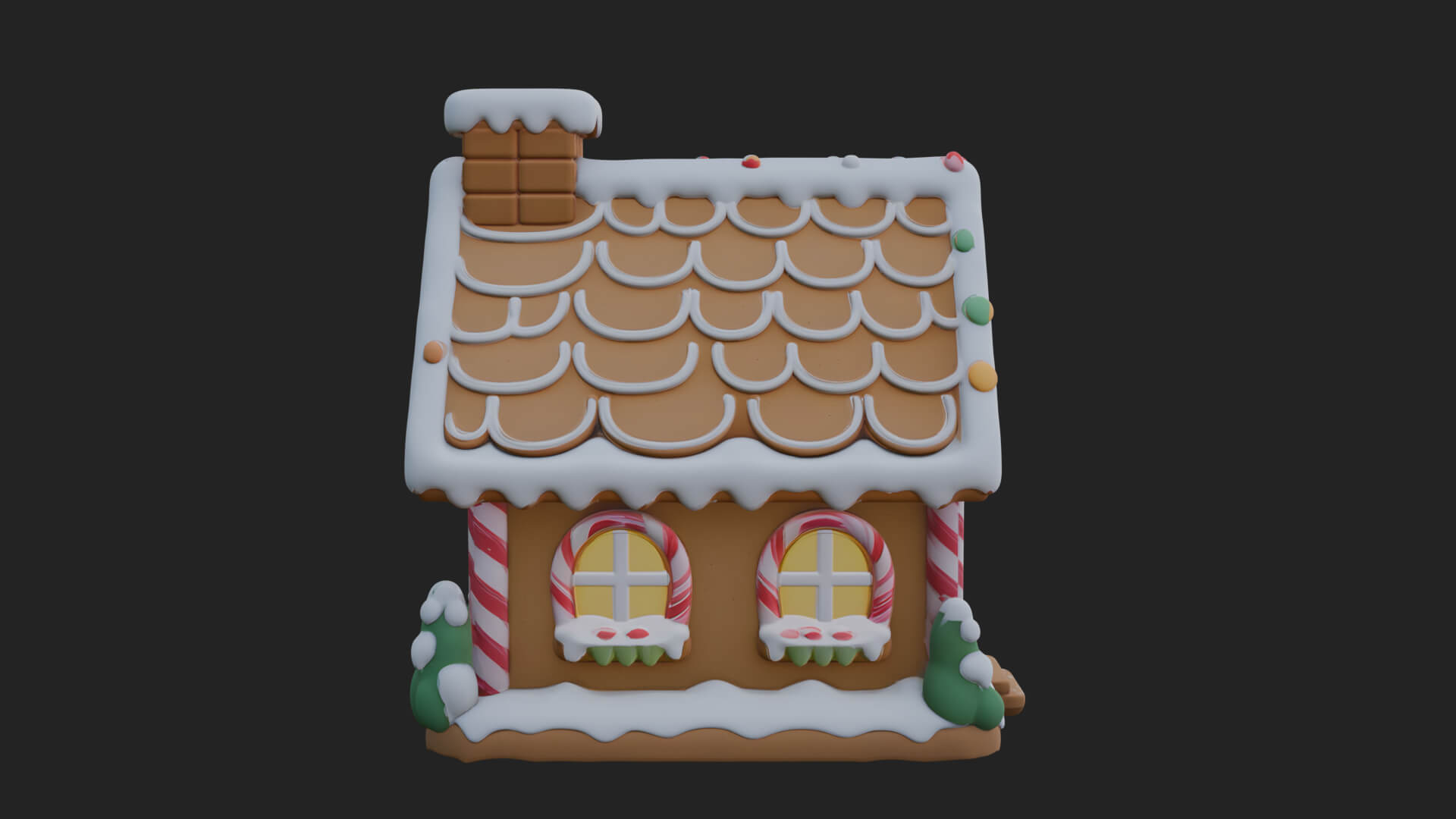 Gingerbread Candy House Design 3 3D Print Model 3D Model