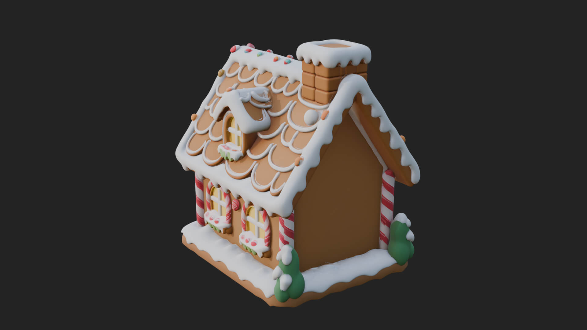 Gingerbread Candy House Design 3 3D Print Model 3D Model