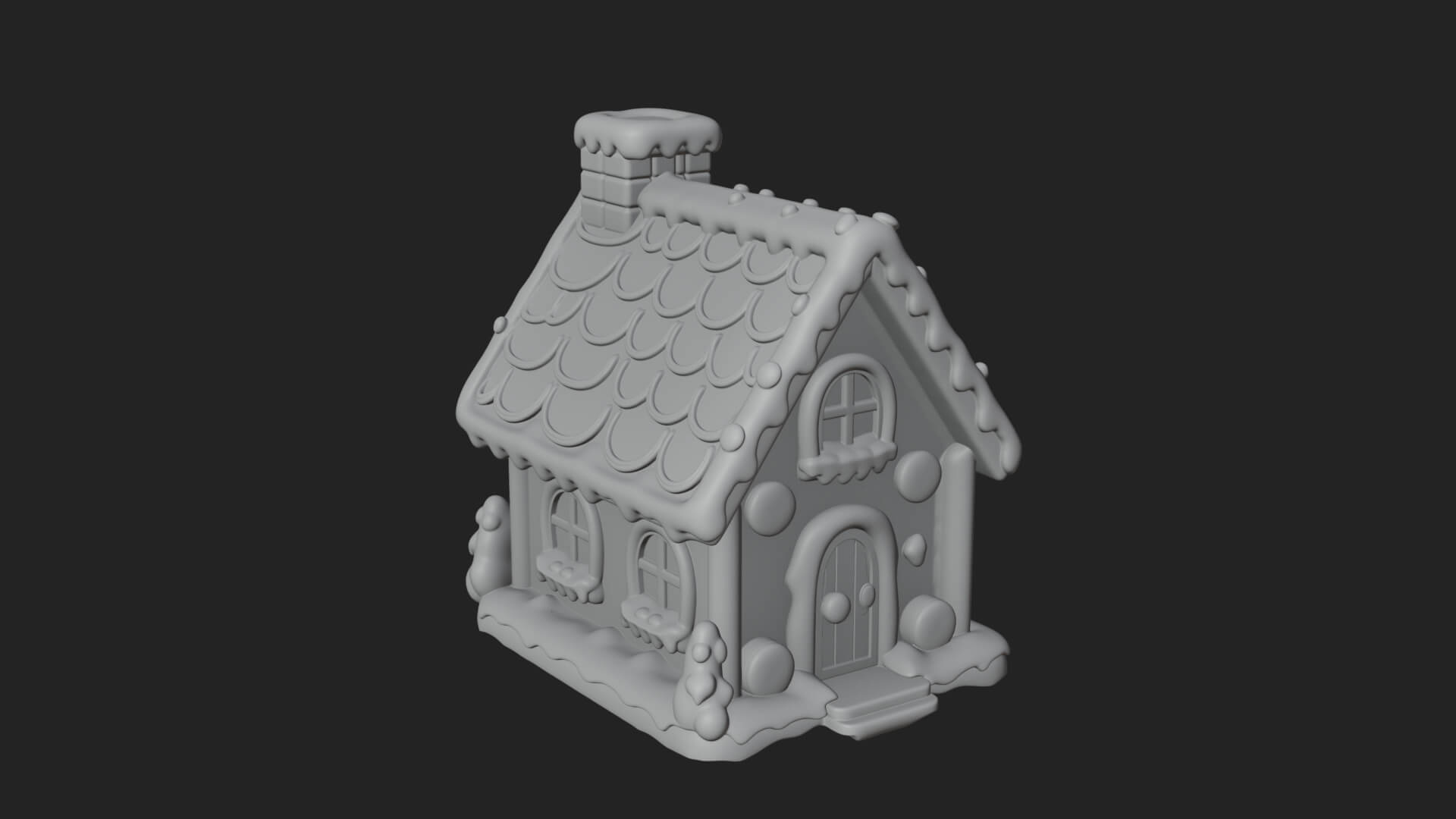 Gingerbread Candy House Design 3 3D Print Model 3D Model