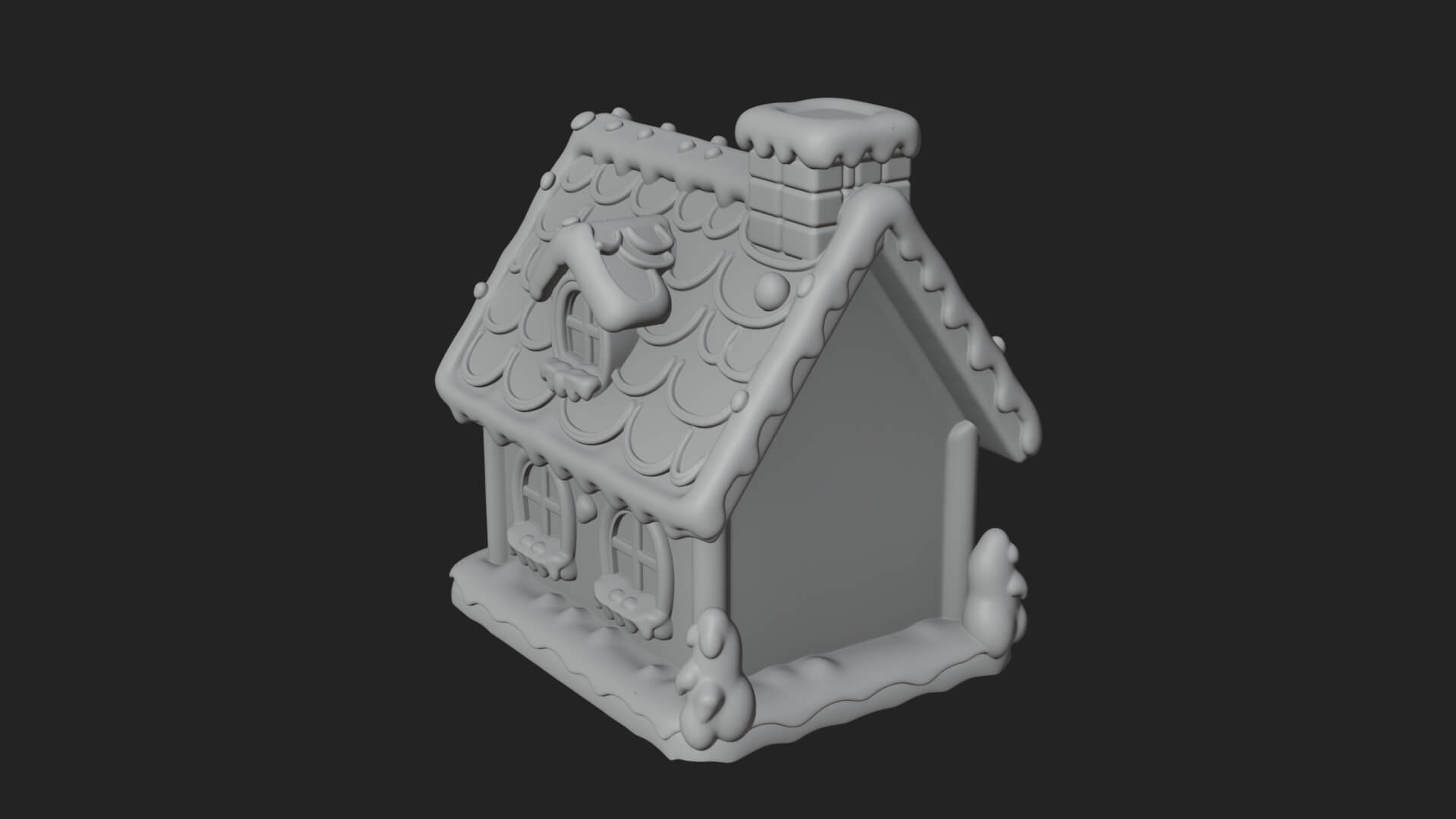Gingerbread Candy House Design 3 3D Print Model 3D Model