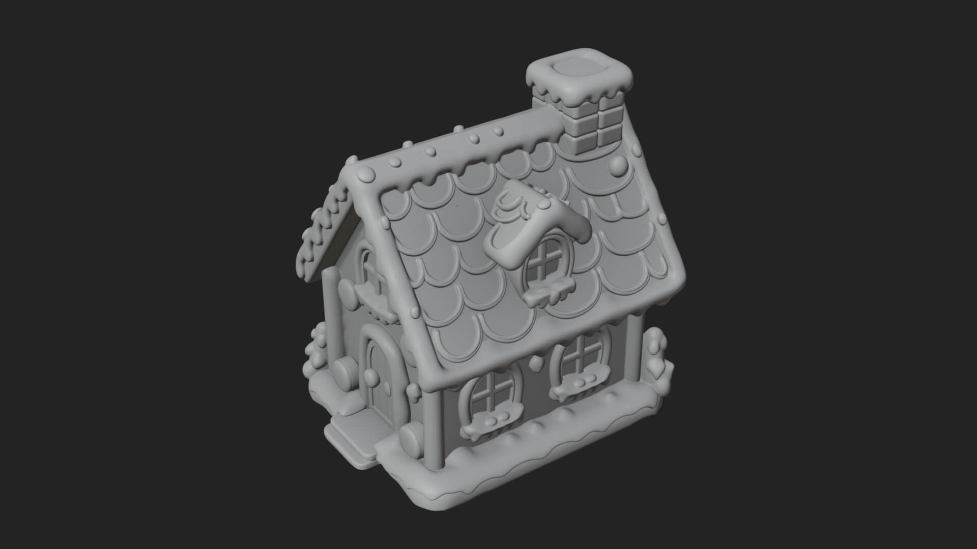 Gingerbread Candy House Design 3 3D Print Model 3D Model