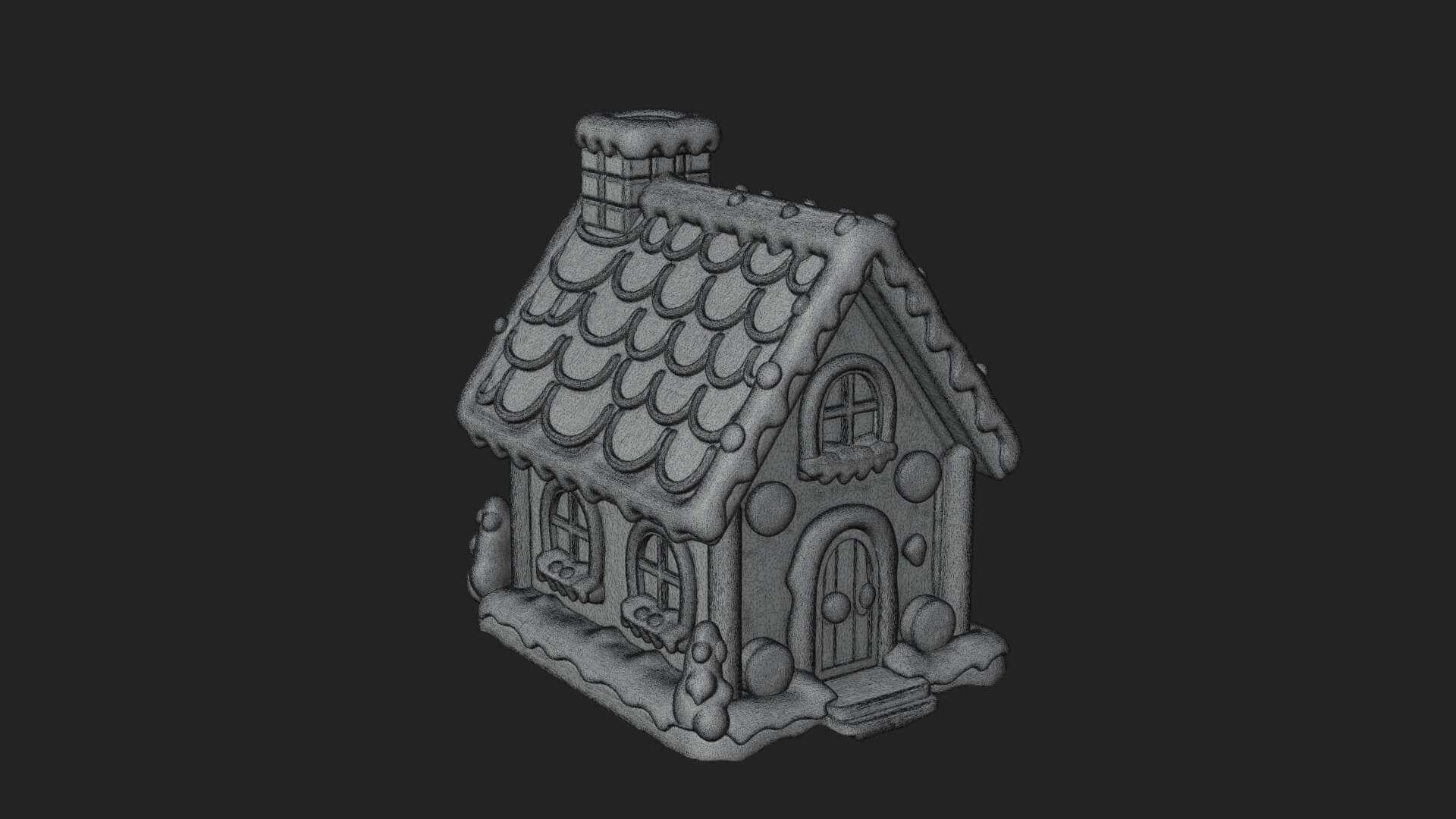 Gingerbread Candy House Design 3 3D Print Model 3D Model