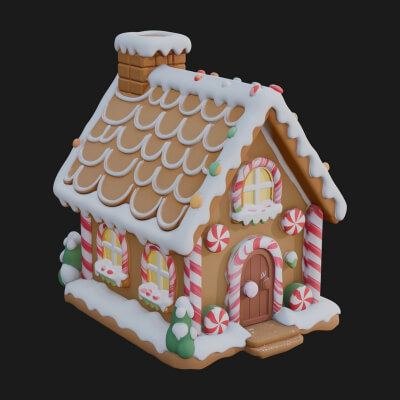 Gingerbread Candy House Design 3 3D Print Model