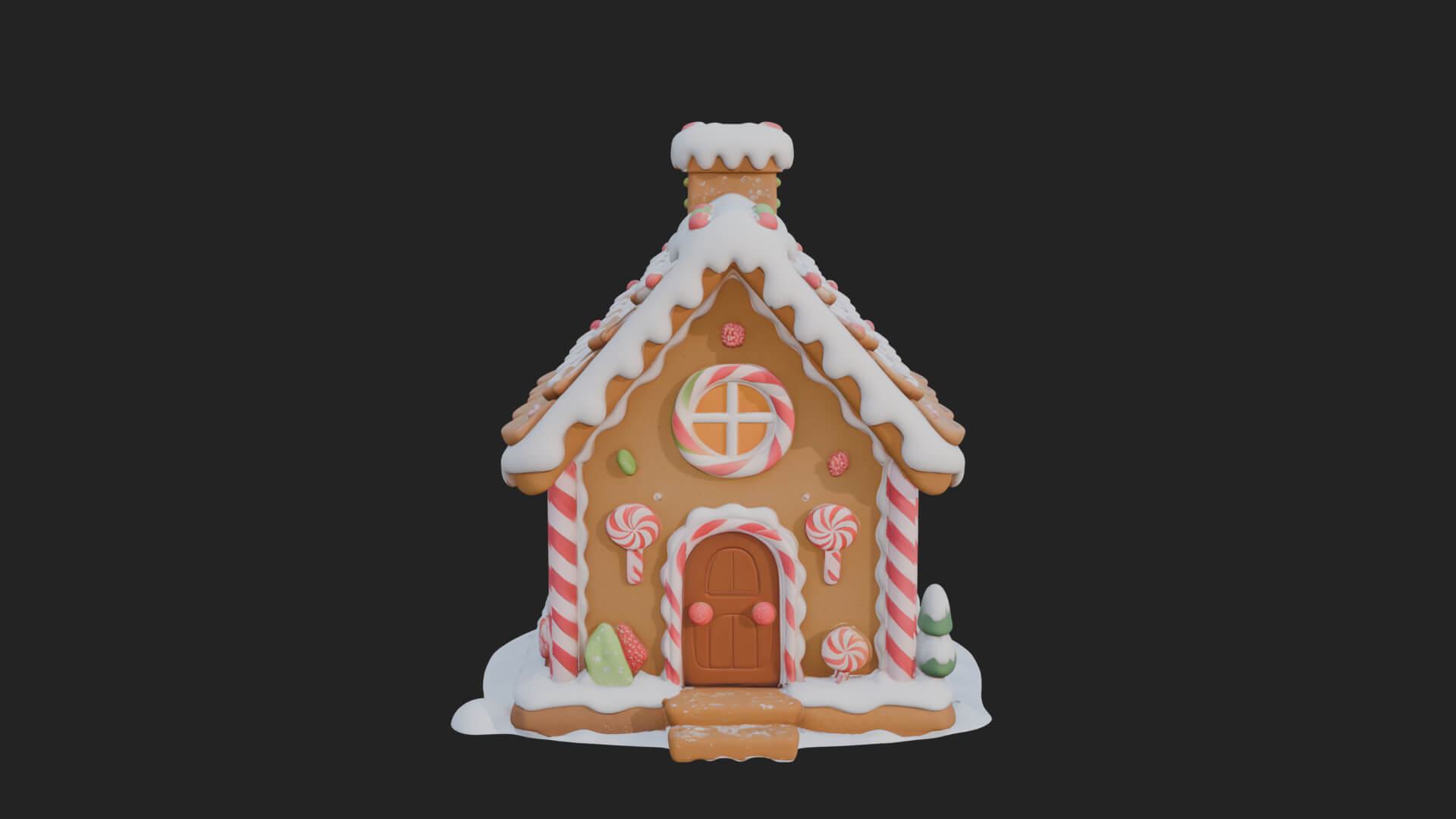 Gingerbread Candy House Design 4 3D Print Model 3D Model