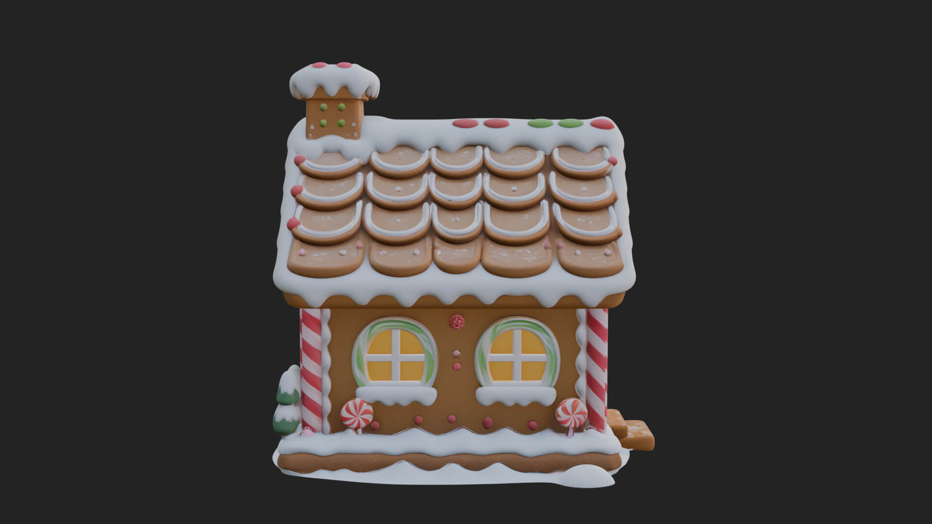 Gingerbread Candy House Design 4 3D Print Model 3D Model