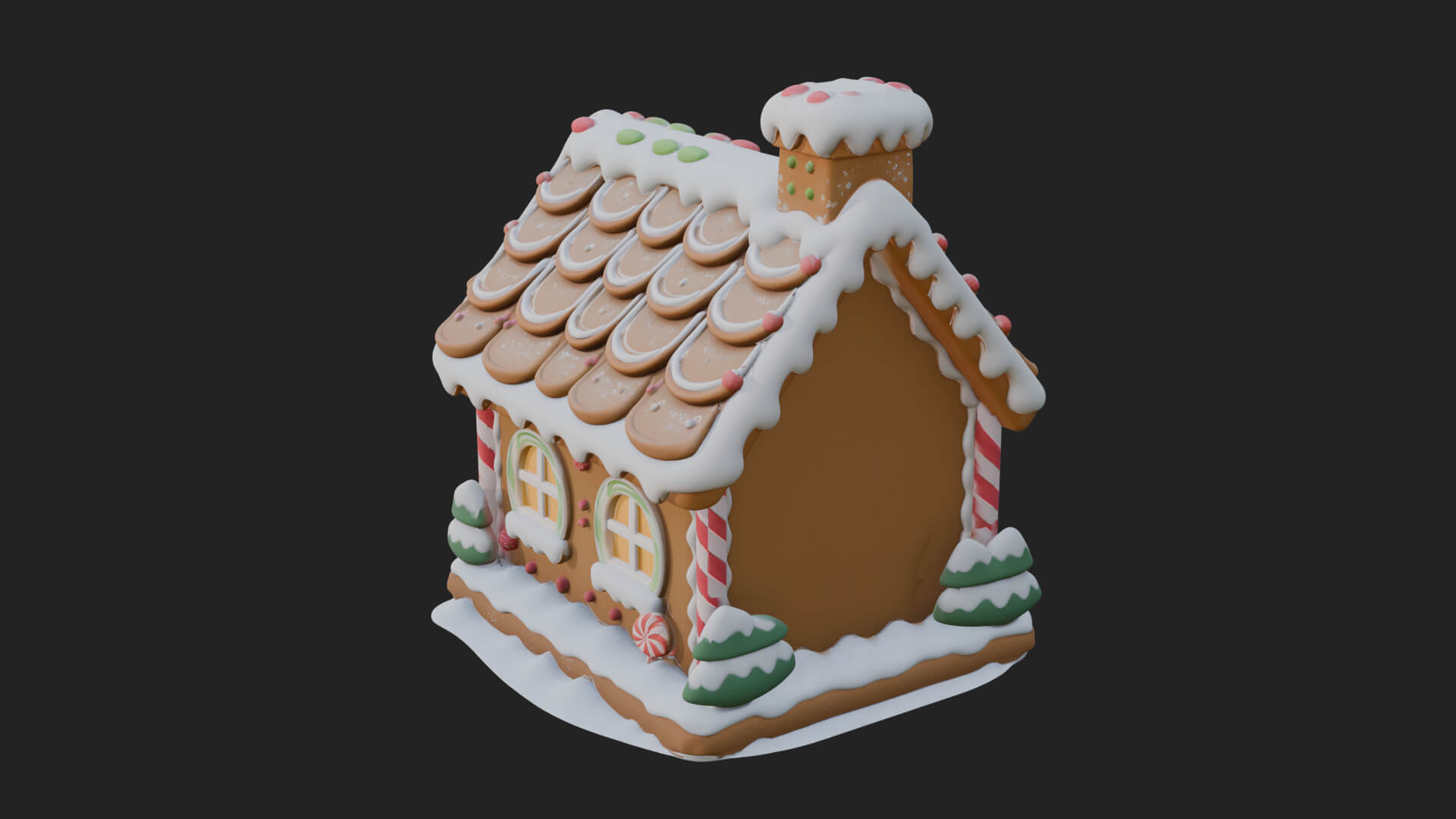 Gingerbread Candy House Design 4 3D Print Model 3D Model