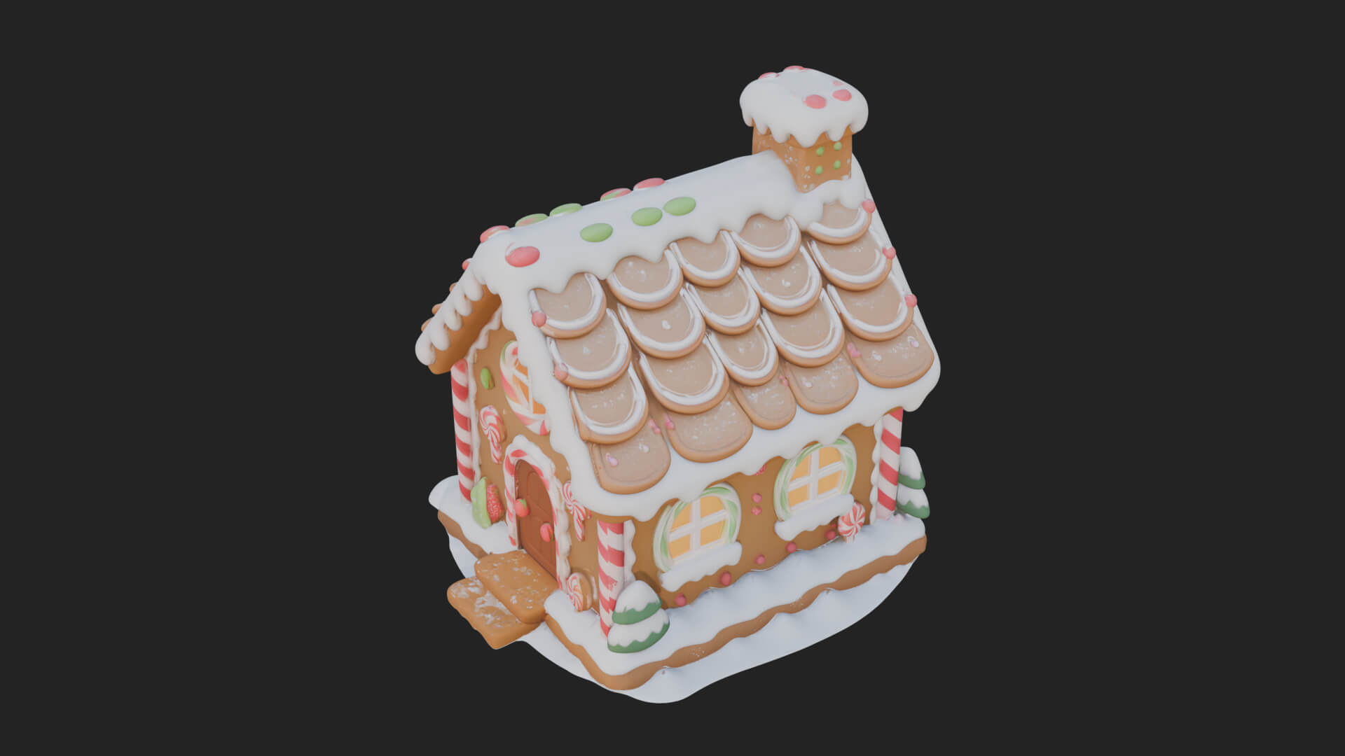 Gingerbread Candy House Design 4 3D Print Model 3D Model