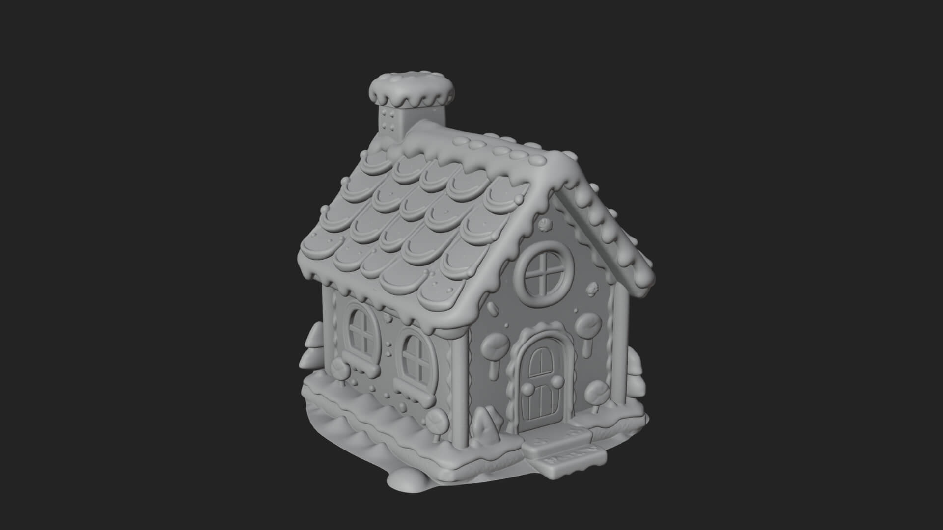 Gingerbread Candy House Design 4 3D Print Model 3D Model