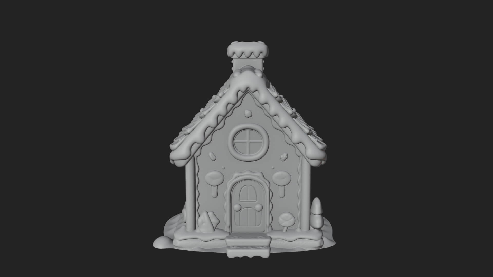 Gingerbread Candy House Design 4 3D Print Model 3D Model