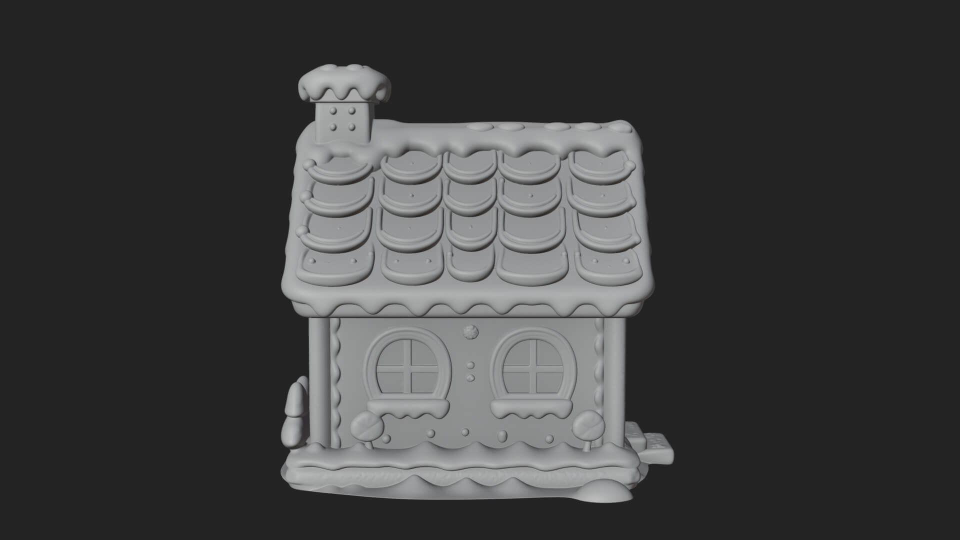 Gingerbread Candy House Design 4 3D Print Model 3D Model