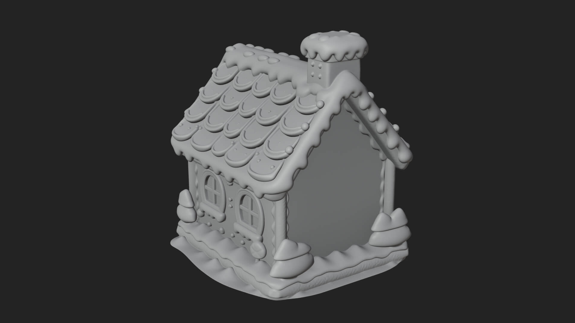 Gingerbread Candy House Design 4 3D Print Model 3D Model