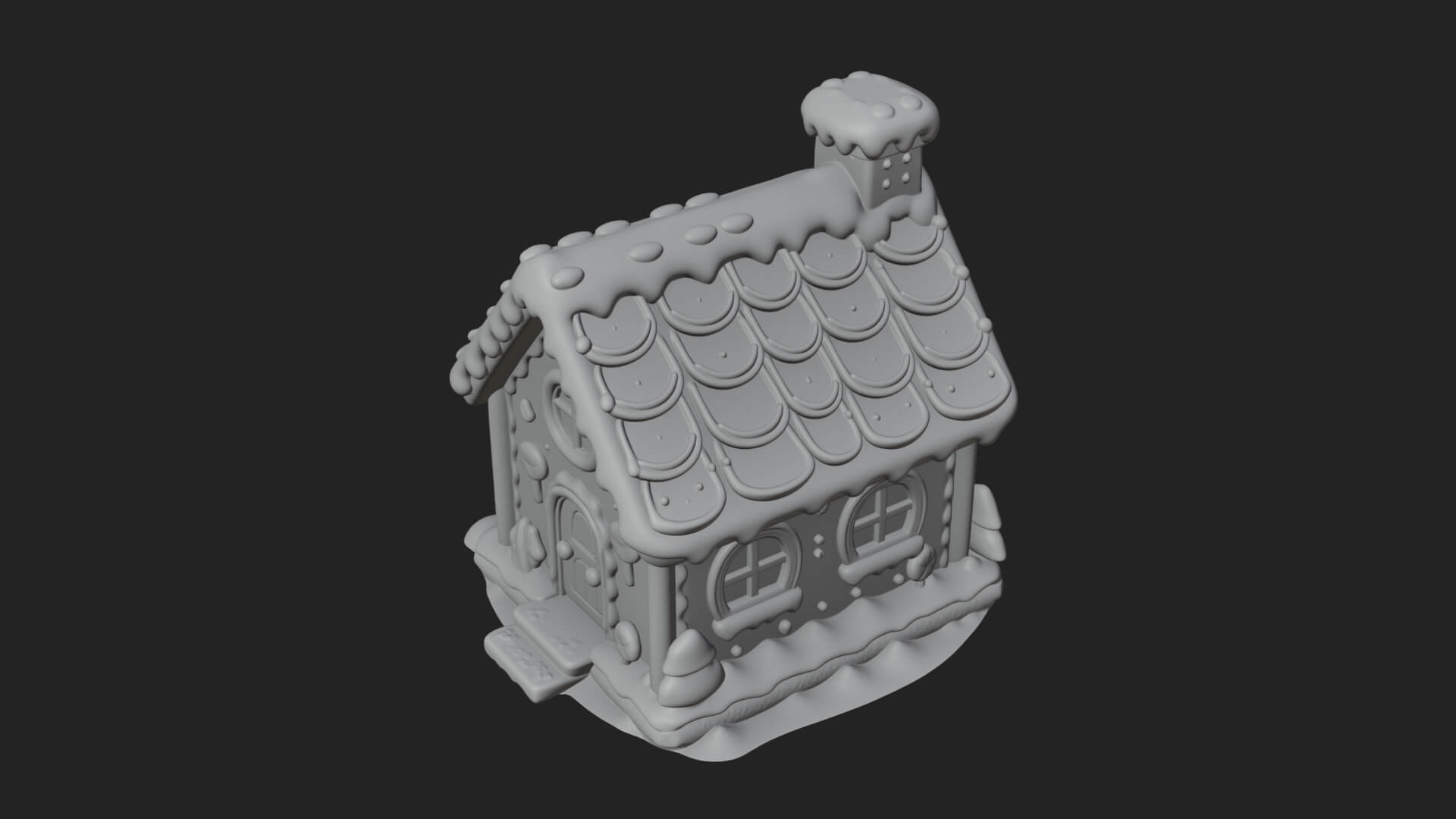 Gingerbread Candy House Design 4 3D Print Model 3D Model