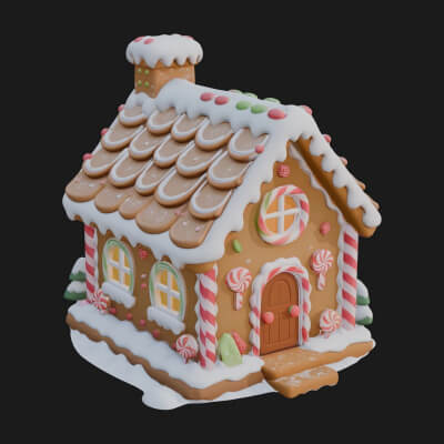 Gingerbread Candy House Design 4 3D Print Model